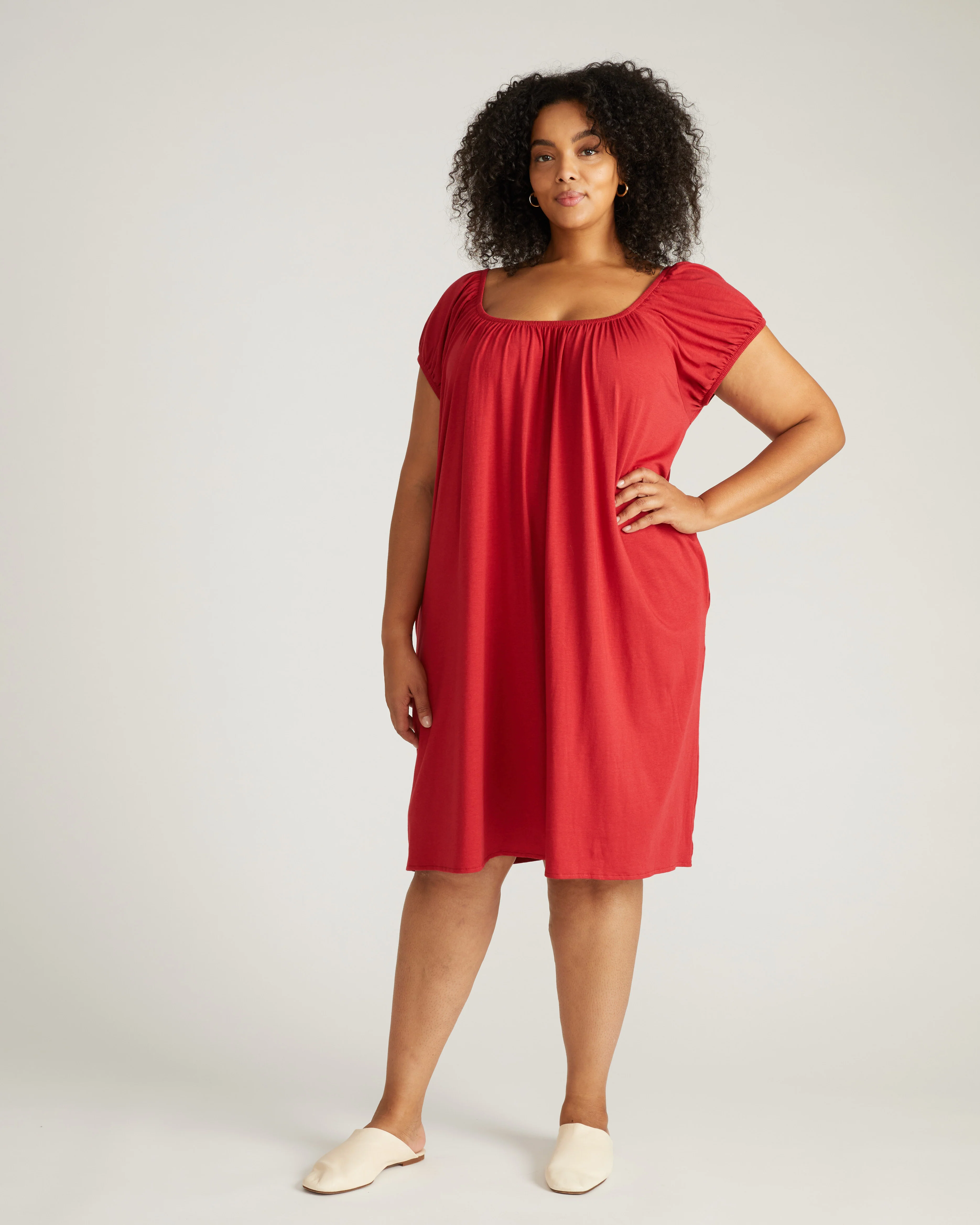 Lilian Short Sleep Dress - Raspberry - Image 2