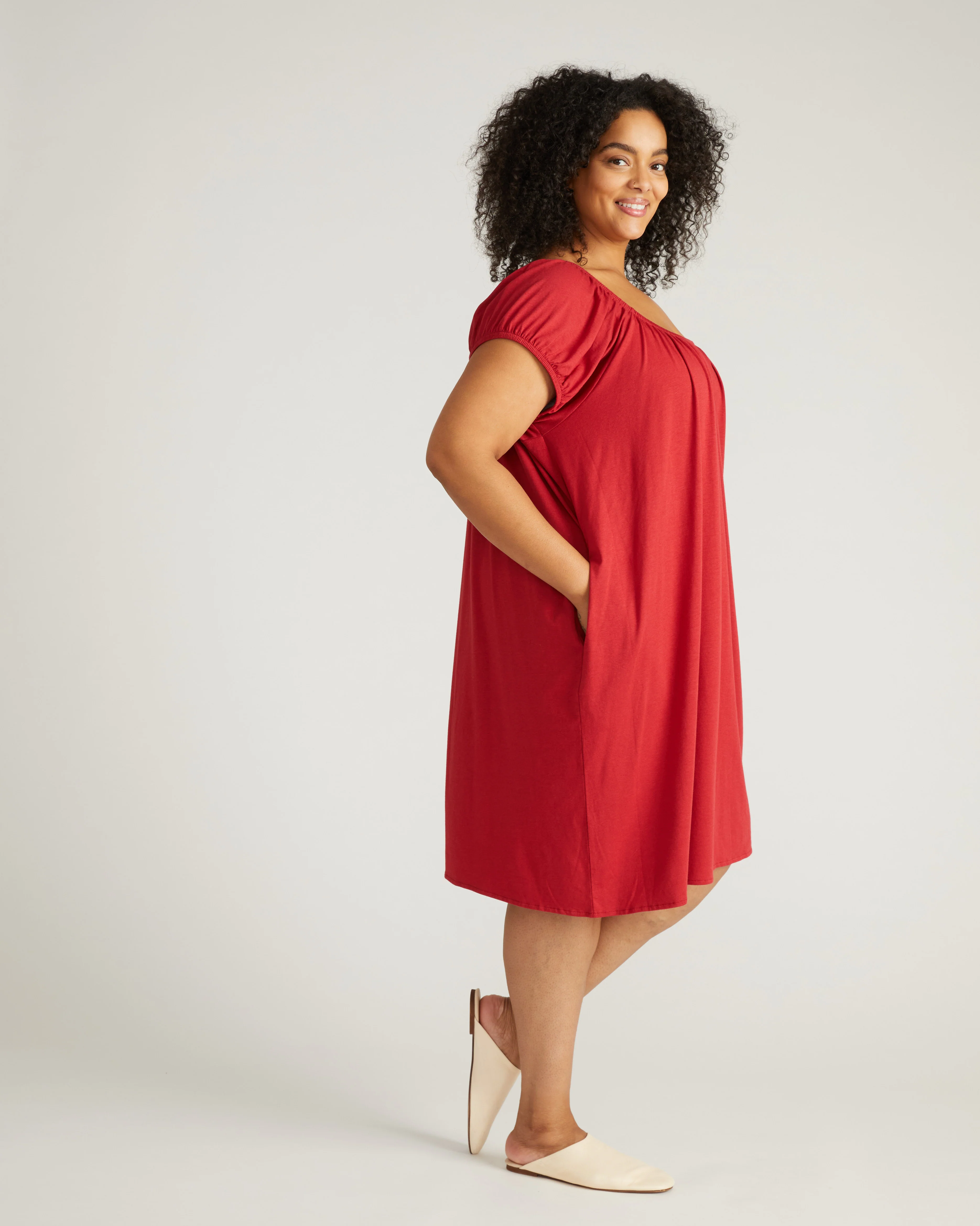 Lilian Short Sleep Dress - Raspberry - Image 3
