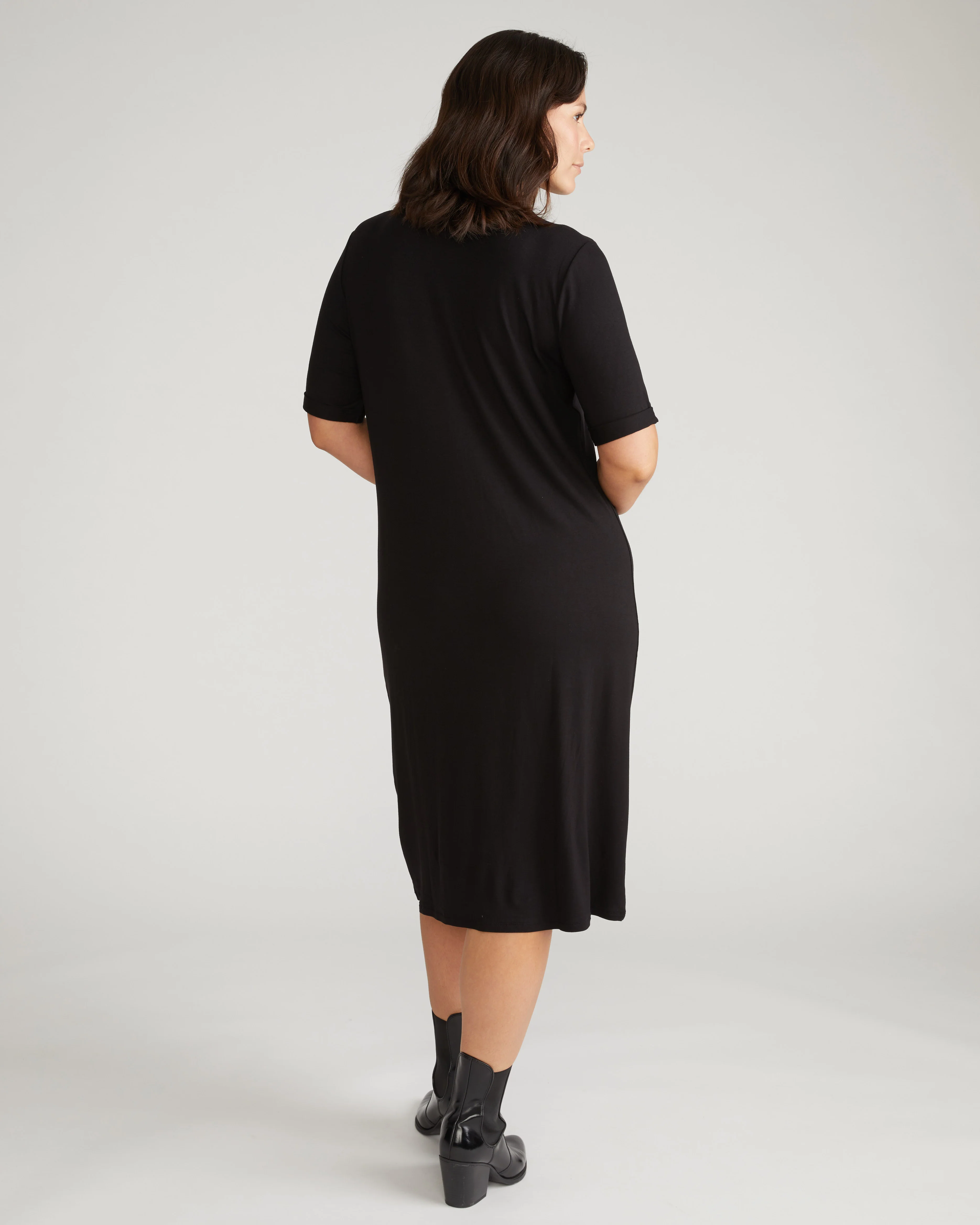 Lily Liquid Jersey Dress - Black - Image 3