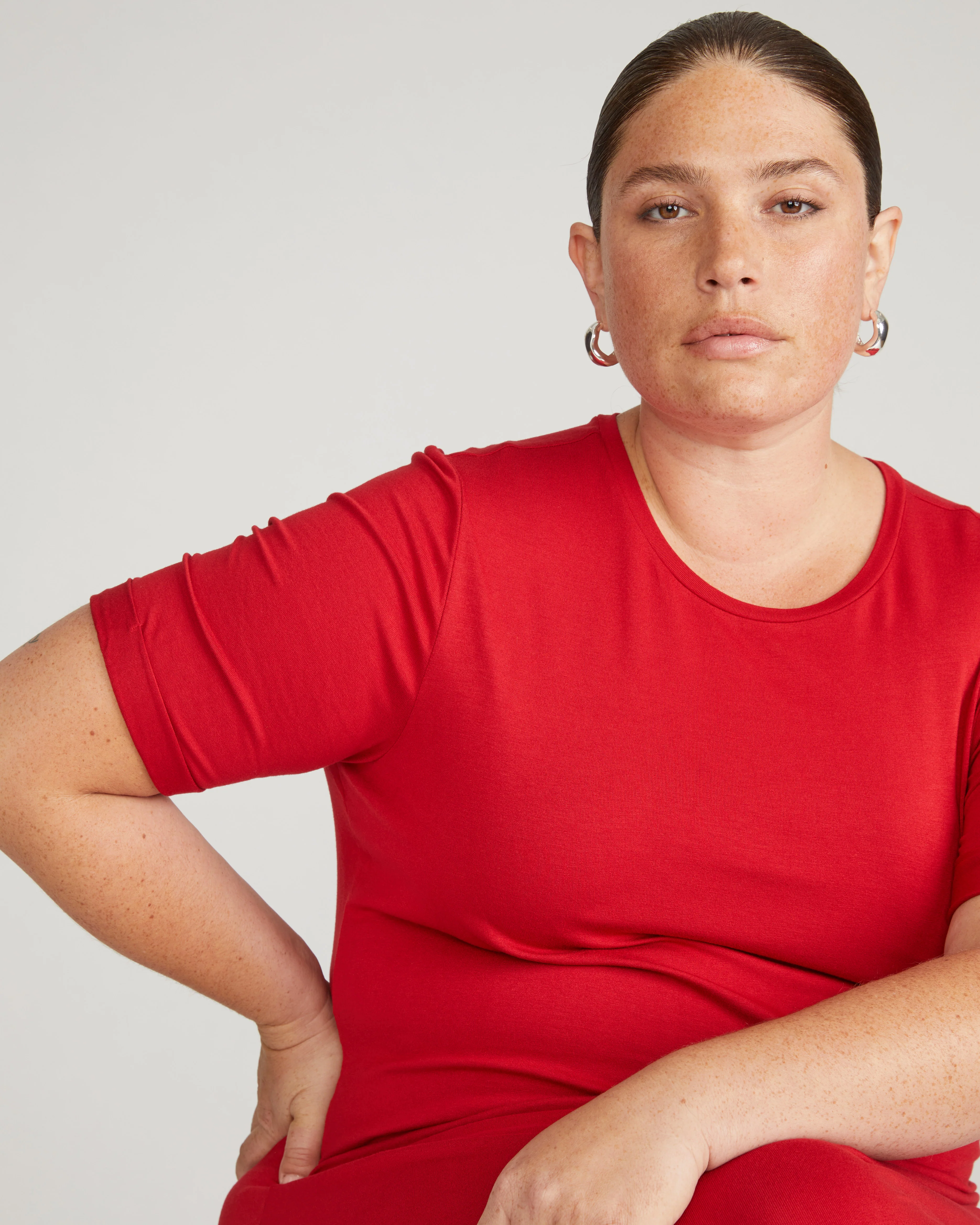 Lily Liquid Jersey Dress - New York Red - Image 3
