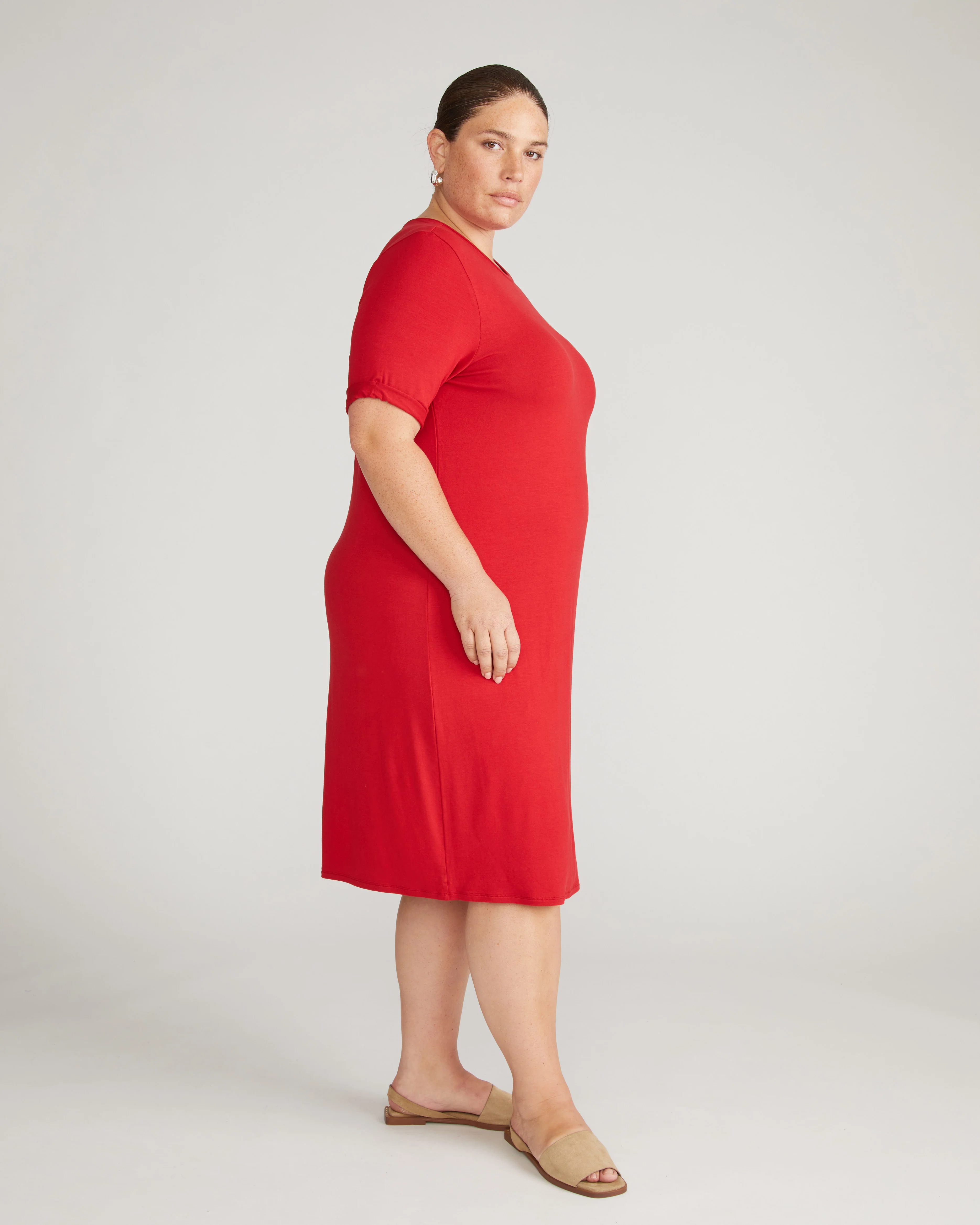 Lily Liquid Jersey Dress - New York Red - Image 5