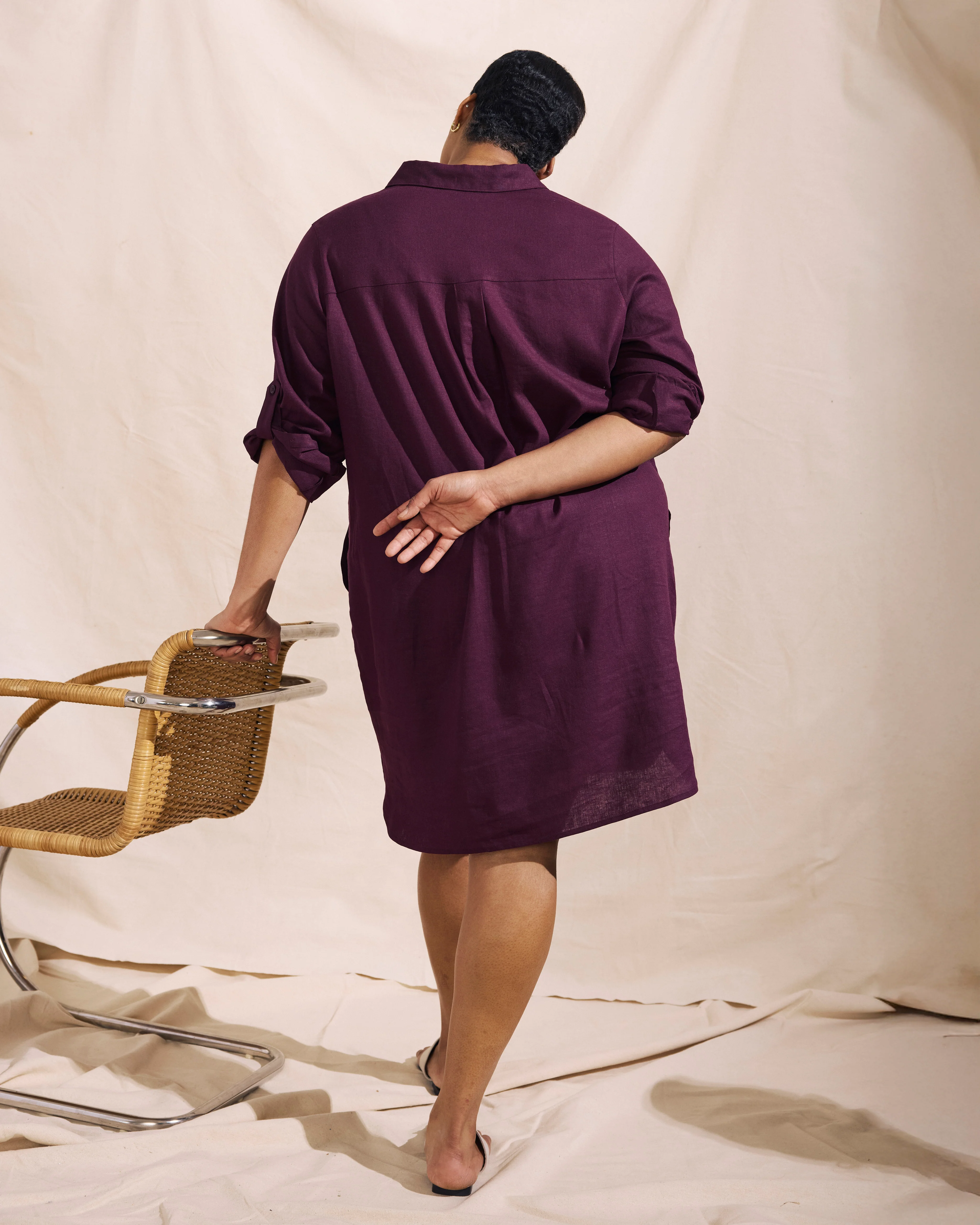Linen Rubicon Shirtdress - Acai - Image 3