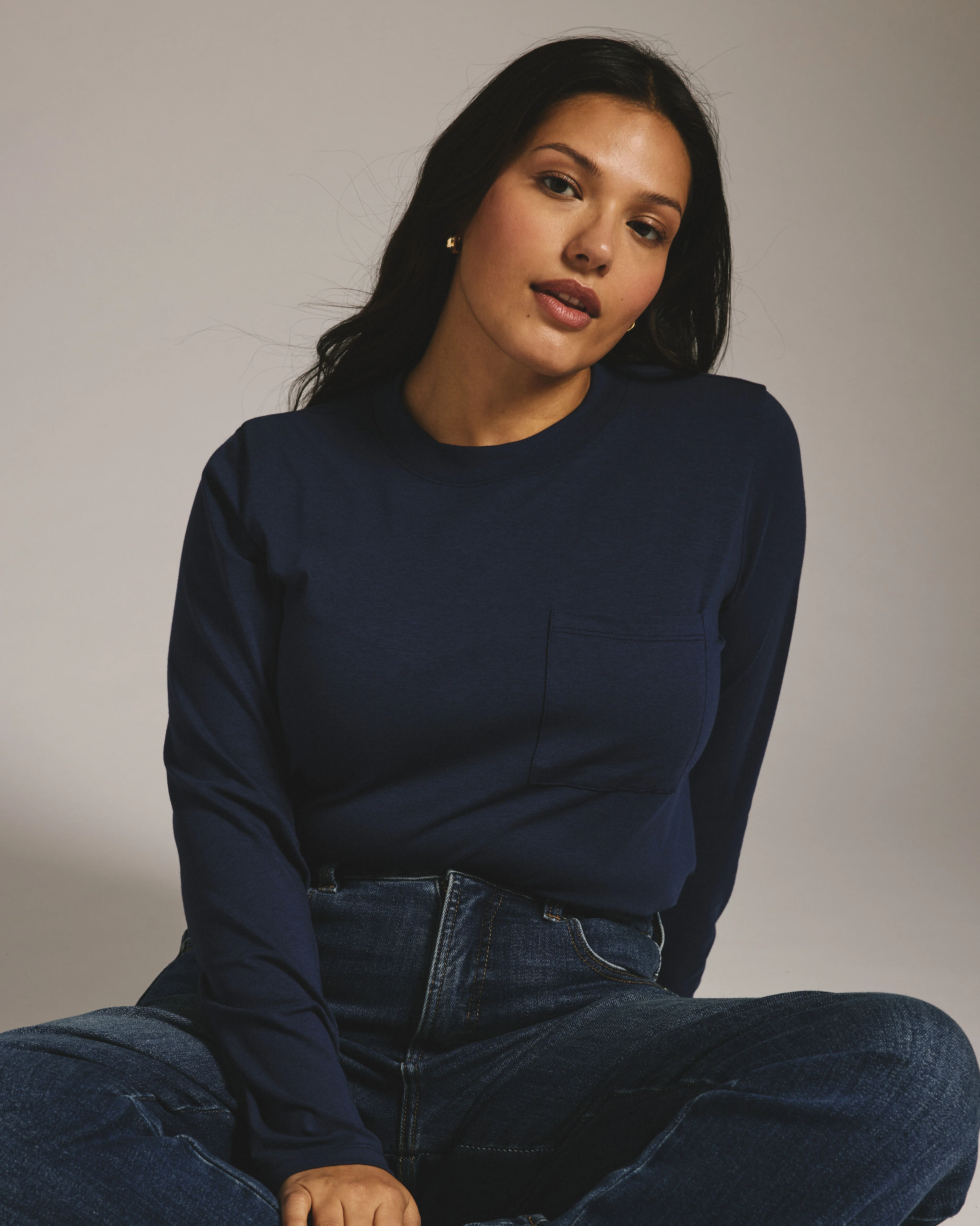 Long Sleeve Garcon Tee - Classic Navy - Image 2