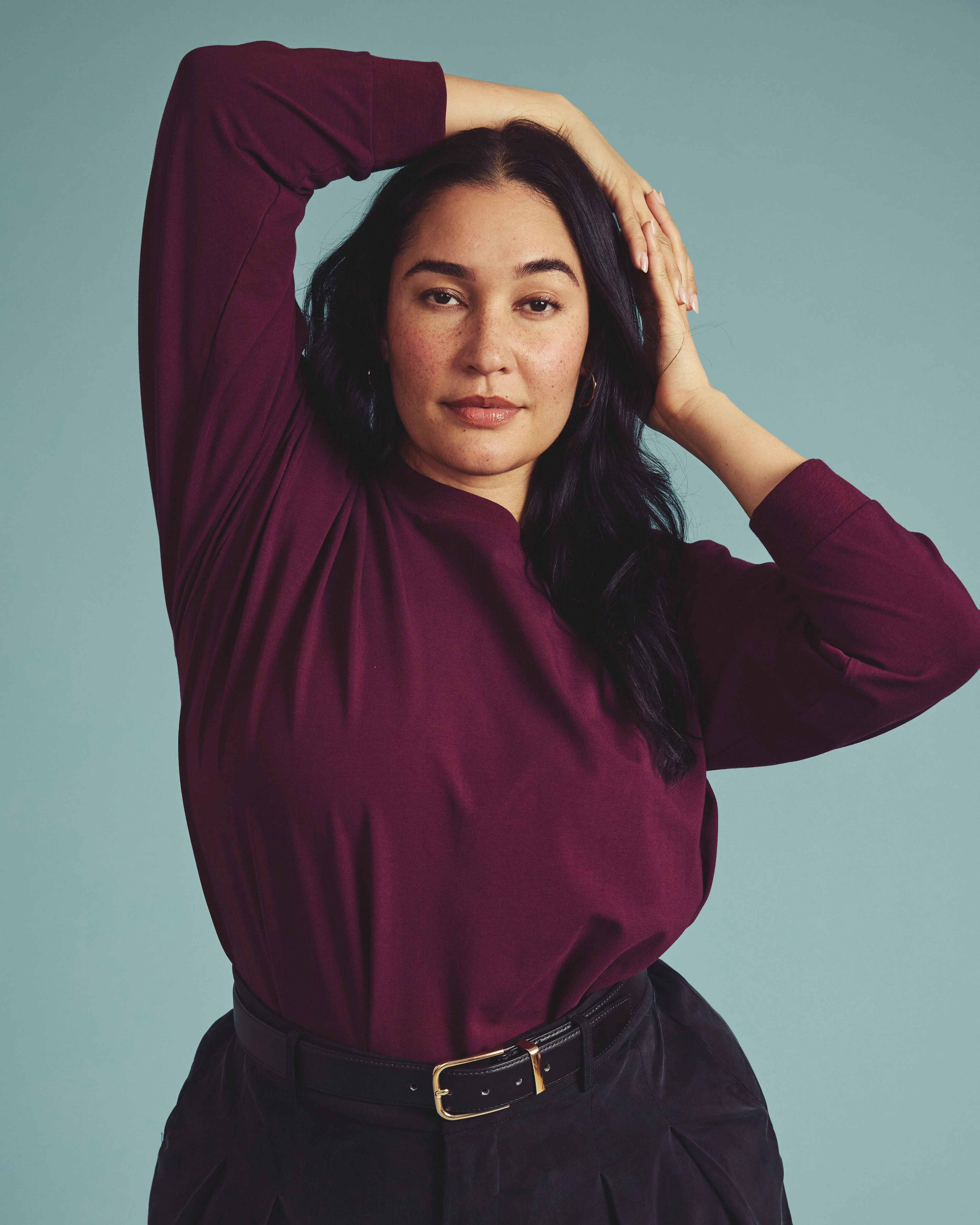 Long Sleeve Relaxed Tee - Acai - Image 2