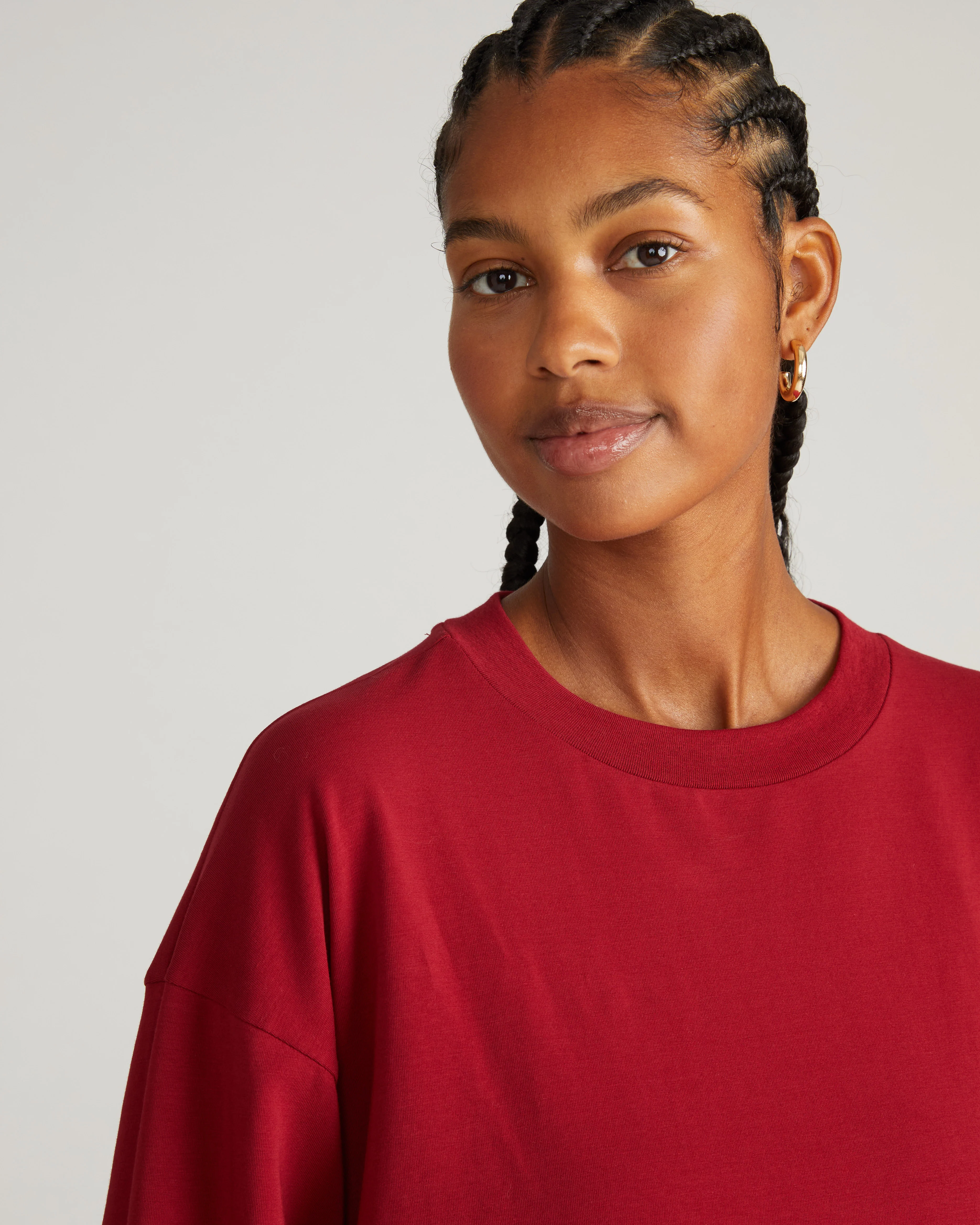 Long Sleeve Relaxed Tee - Garnet - Image 4