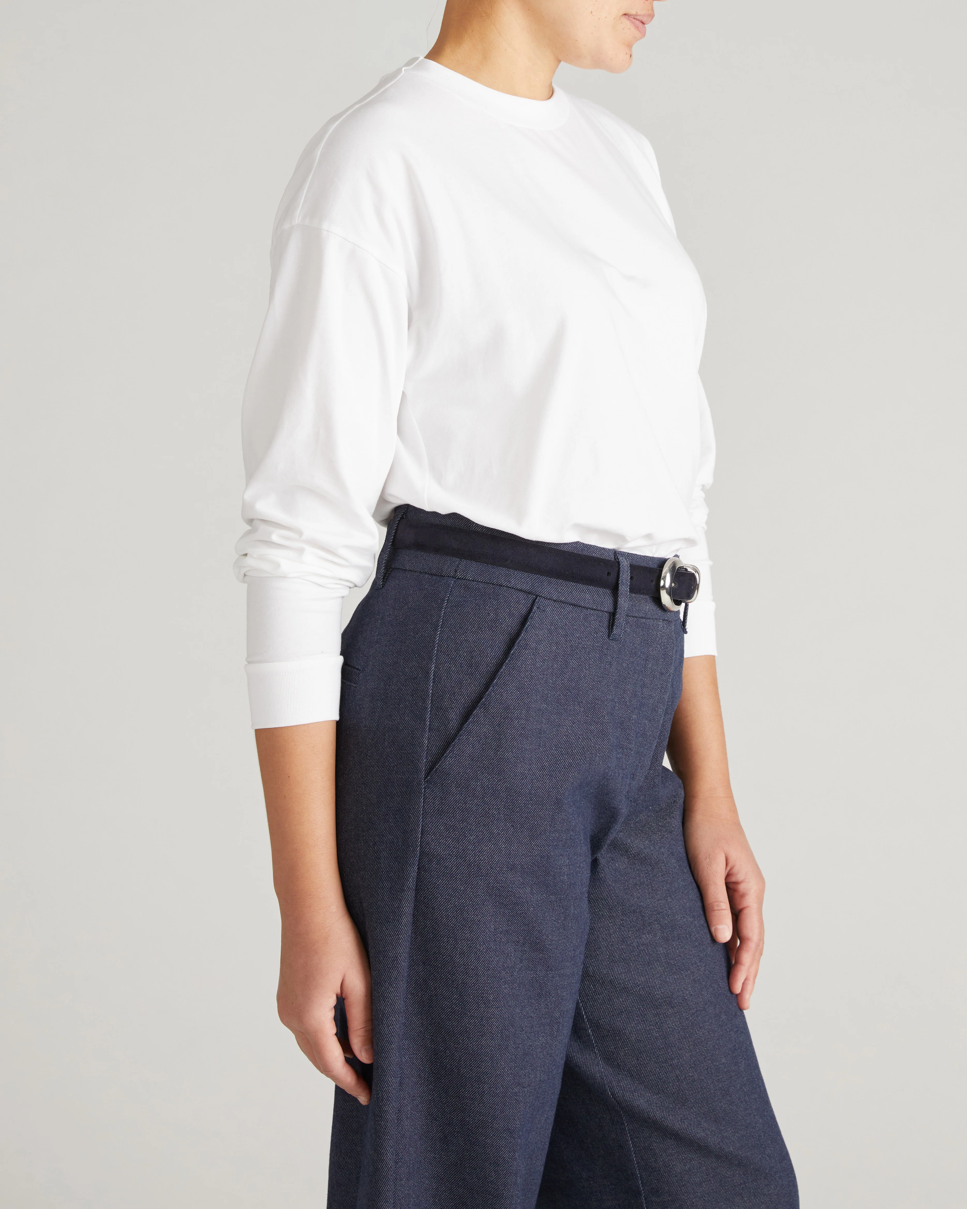 Long Sleeve Relaxed Tee - White - Image 3