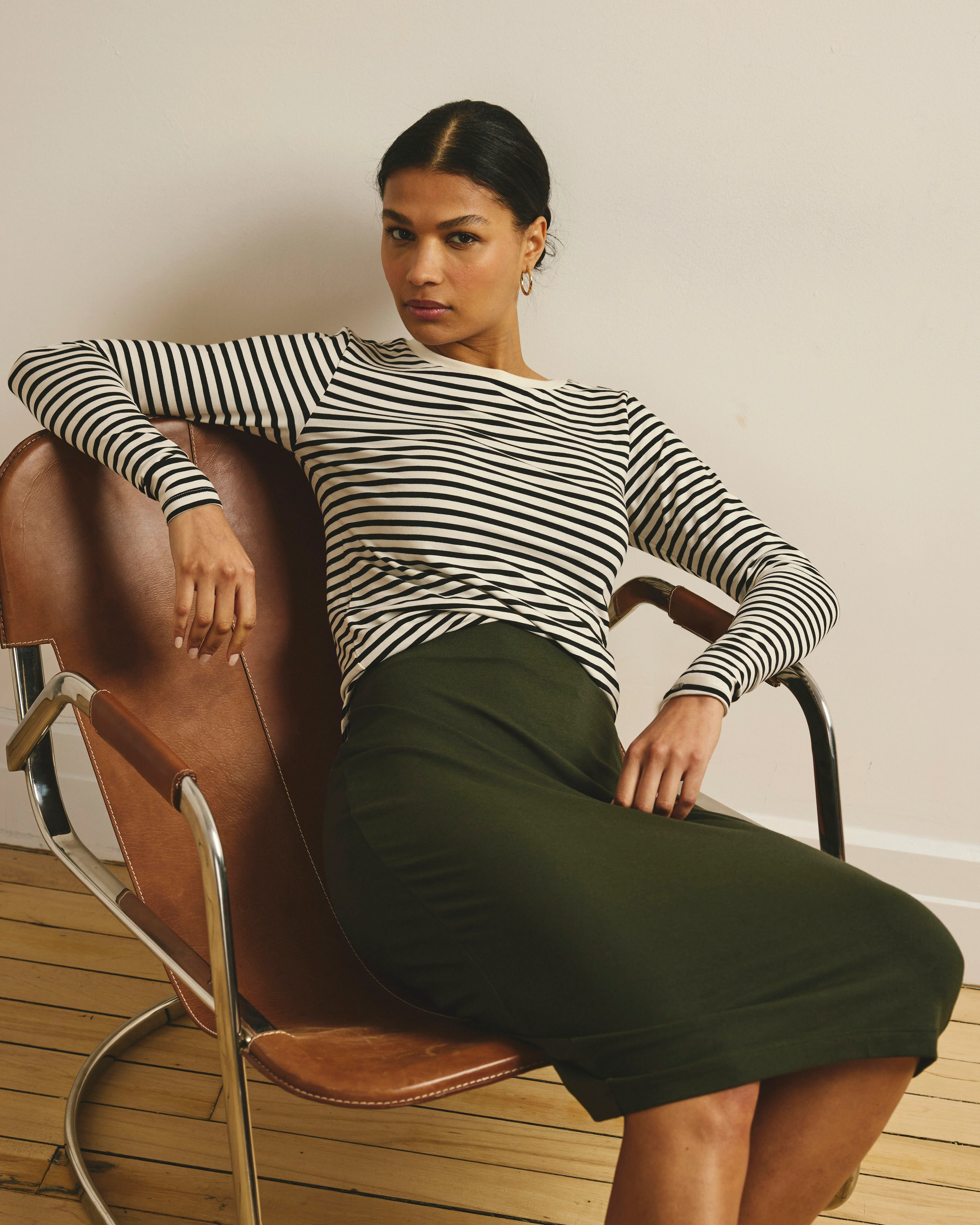 Long Sleeve Tee Rex - Ecru/Black Stripe - Image 3