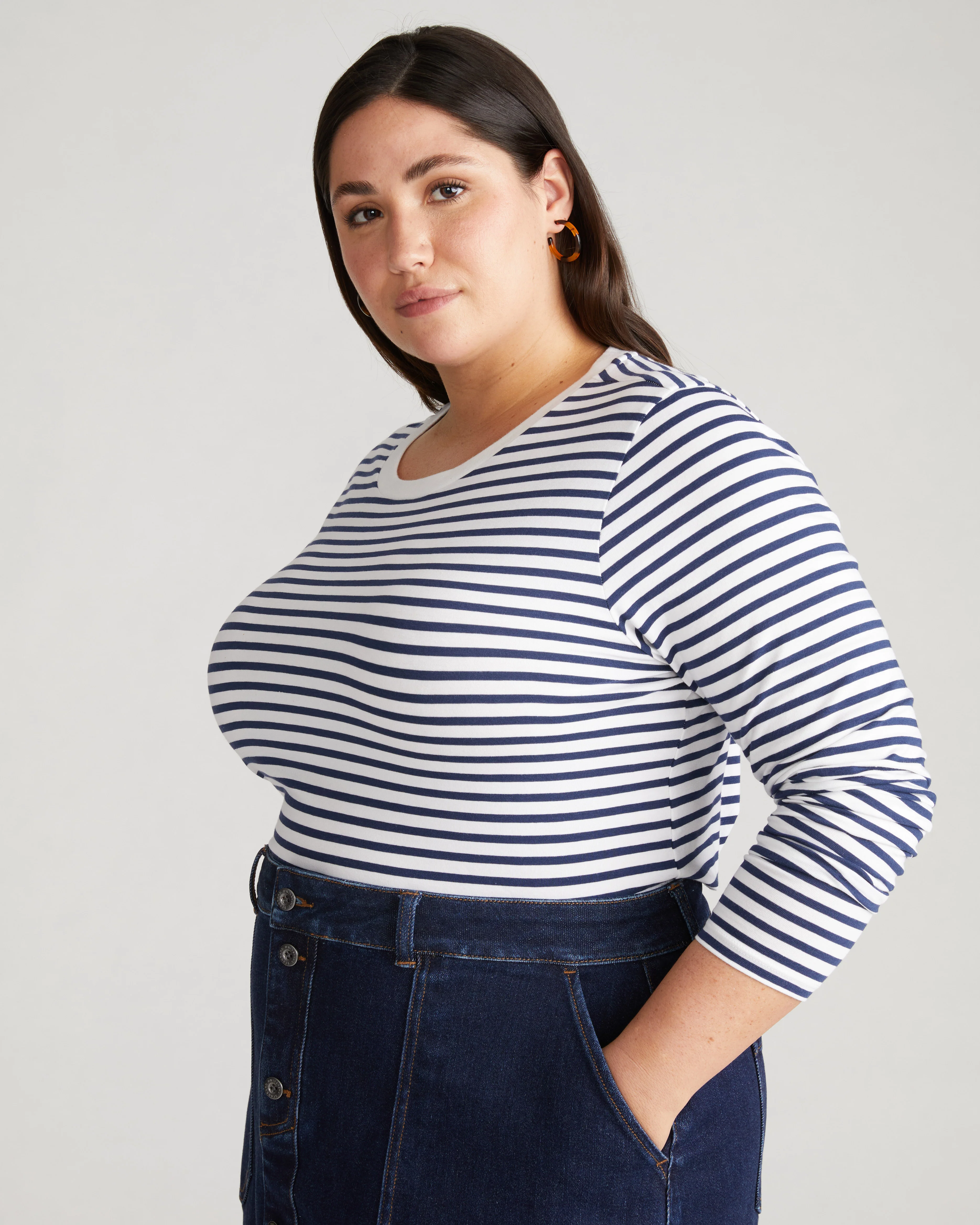 Long Sleeve Tee Rex - White/Cenote Stripe - Image 2