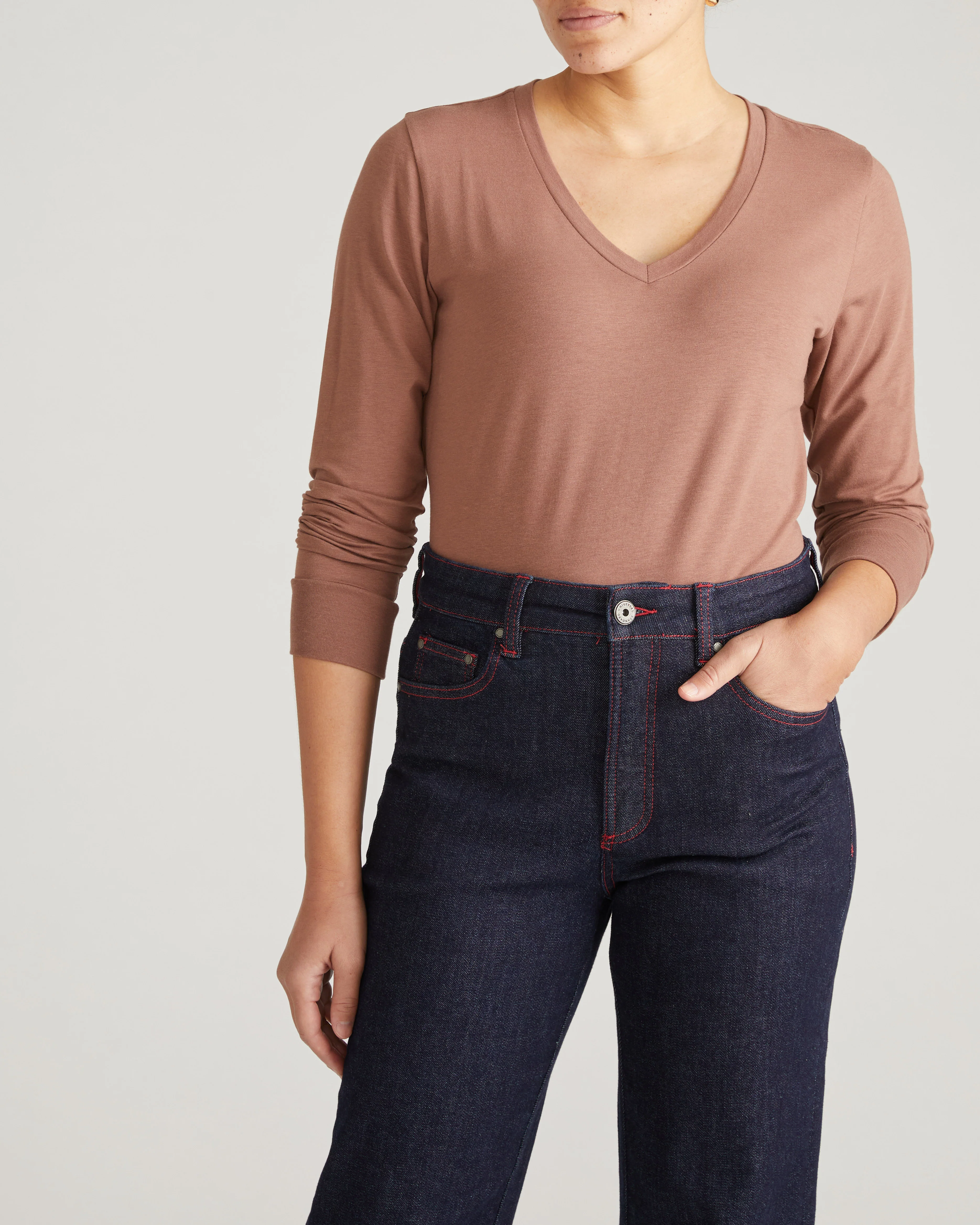Long Sleeve V Rex - Allspice - Image 2
