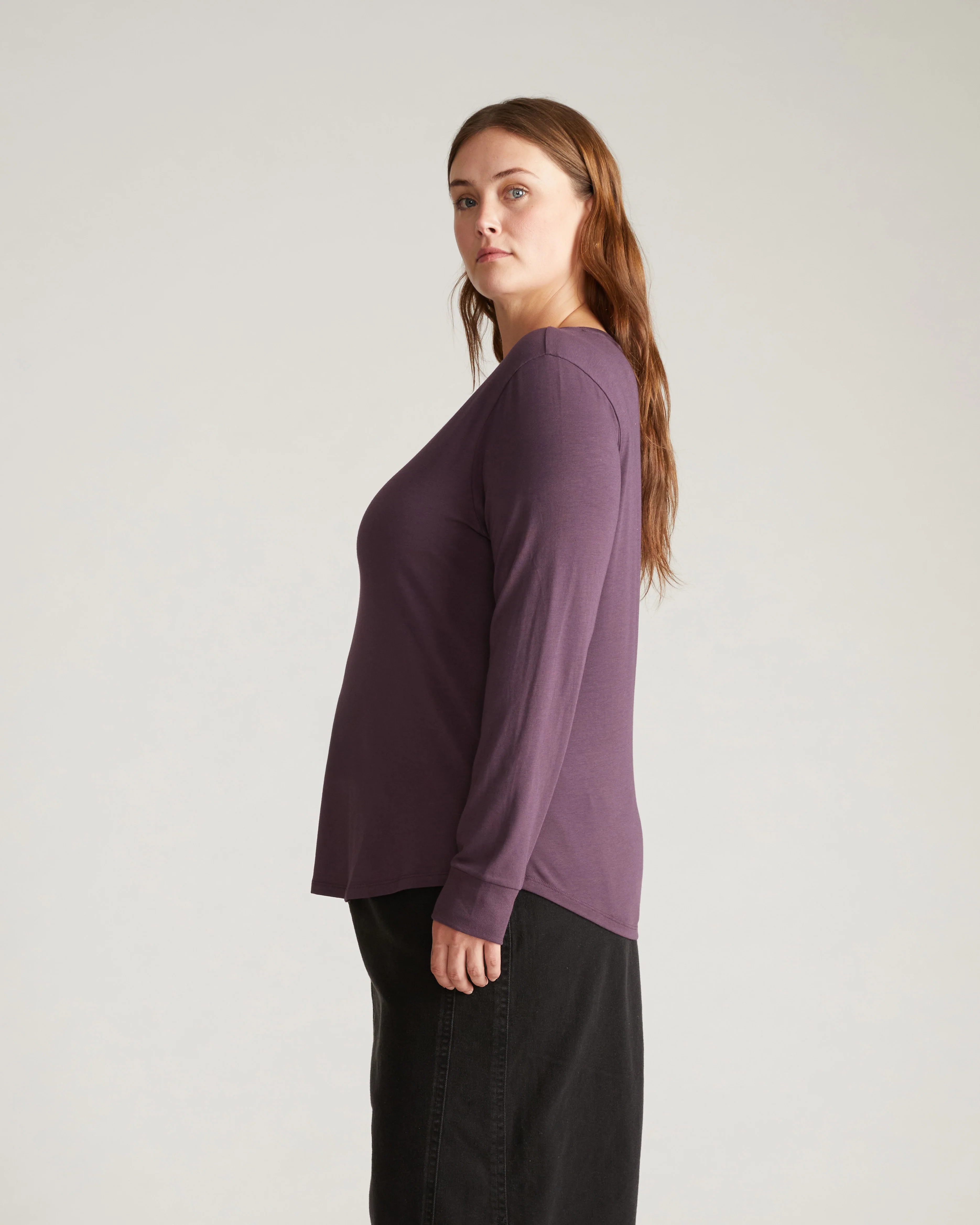 Long Sleeve V Rex - Faded Plum - Image 2