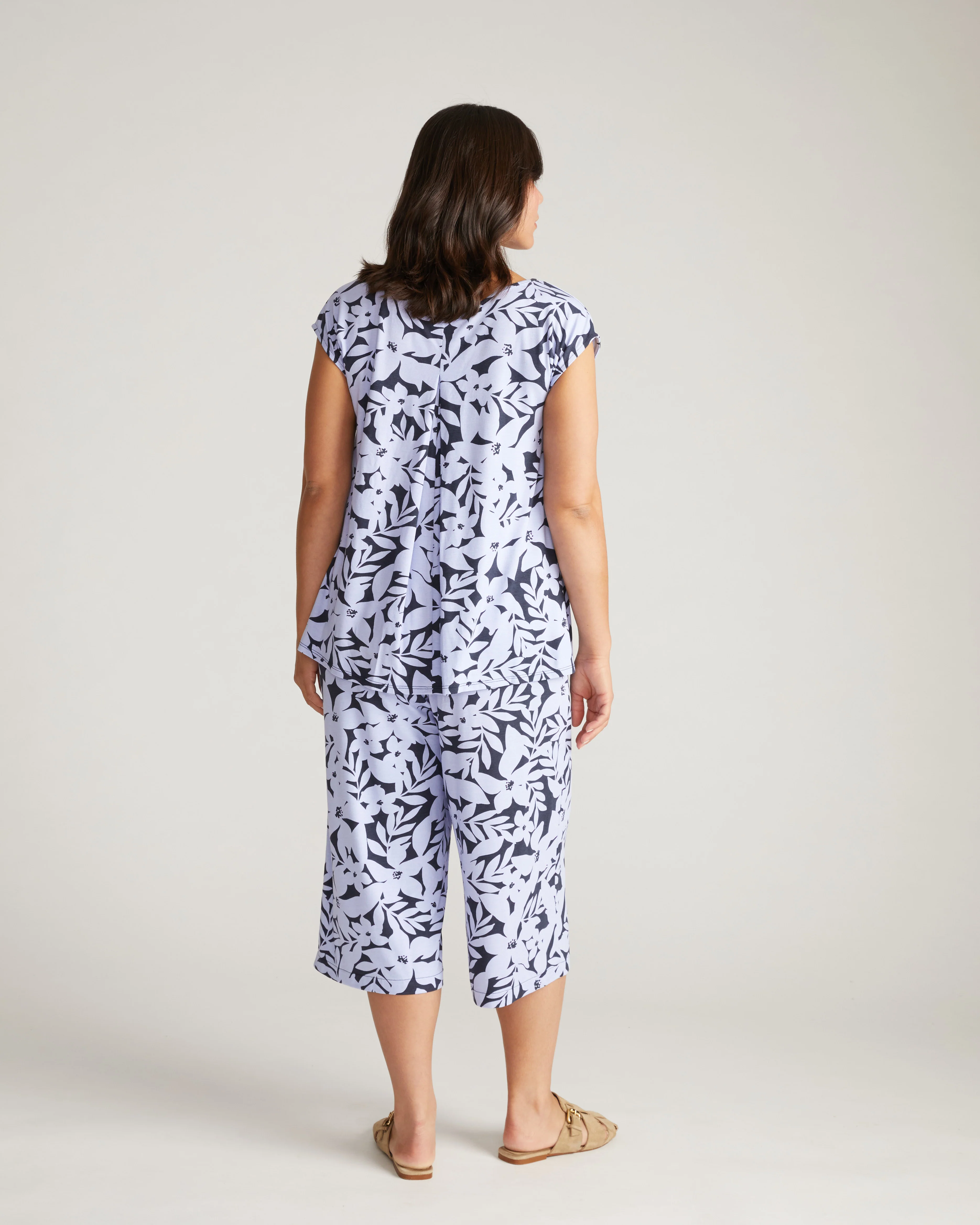 Lotti Jersey Culottes - Petal Palette Print in Jacaranda - Image 3