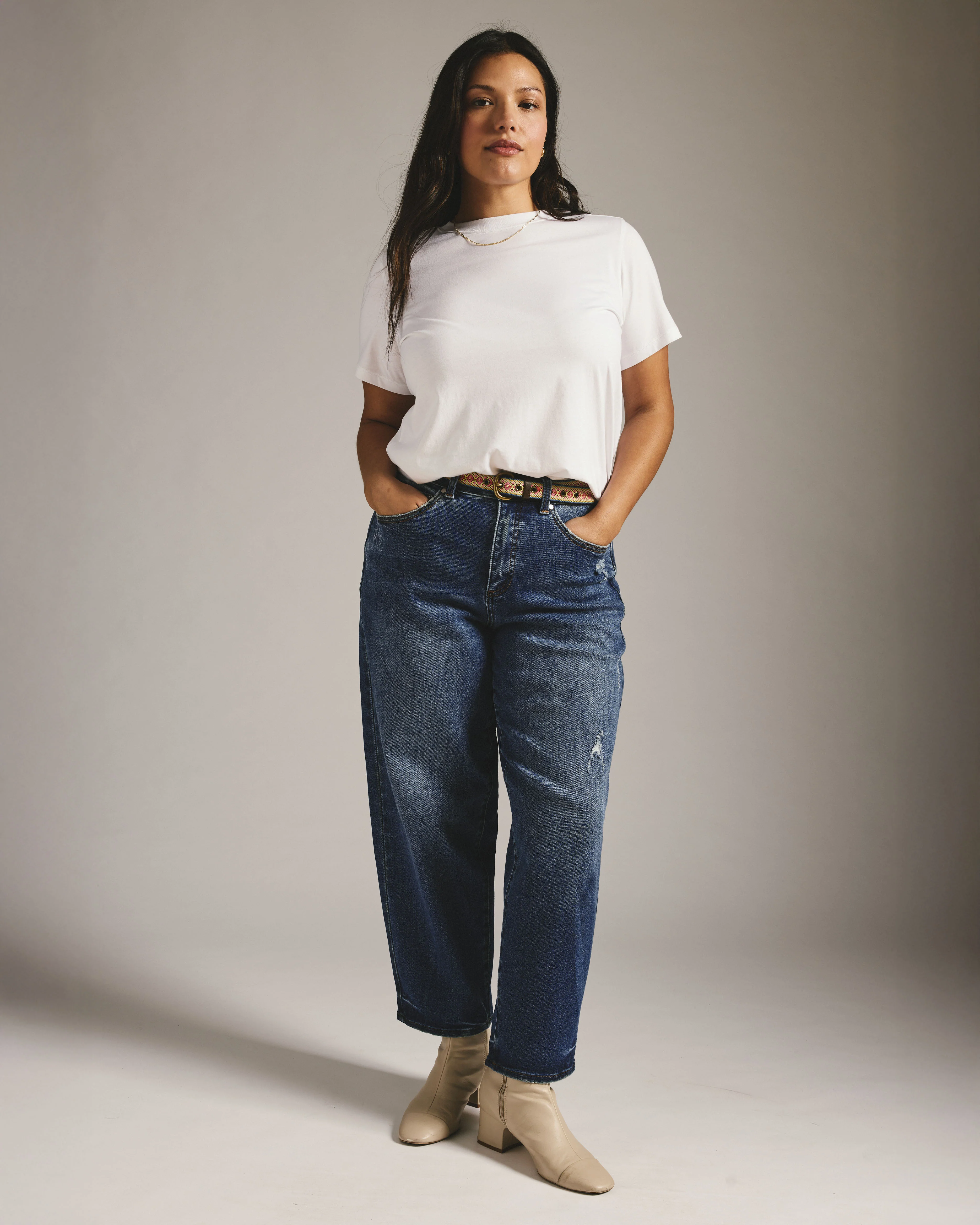 Lou High Rise Barrel Leg Jeans - Princeton Blue - Image 2