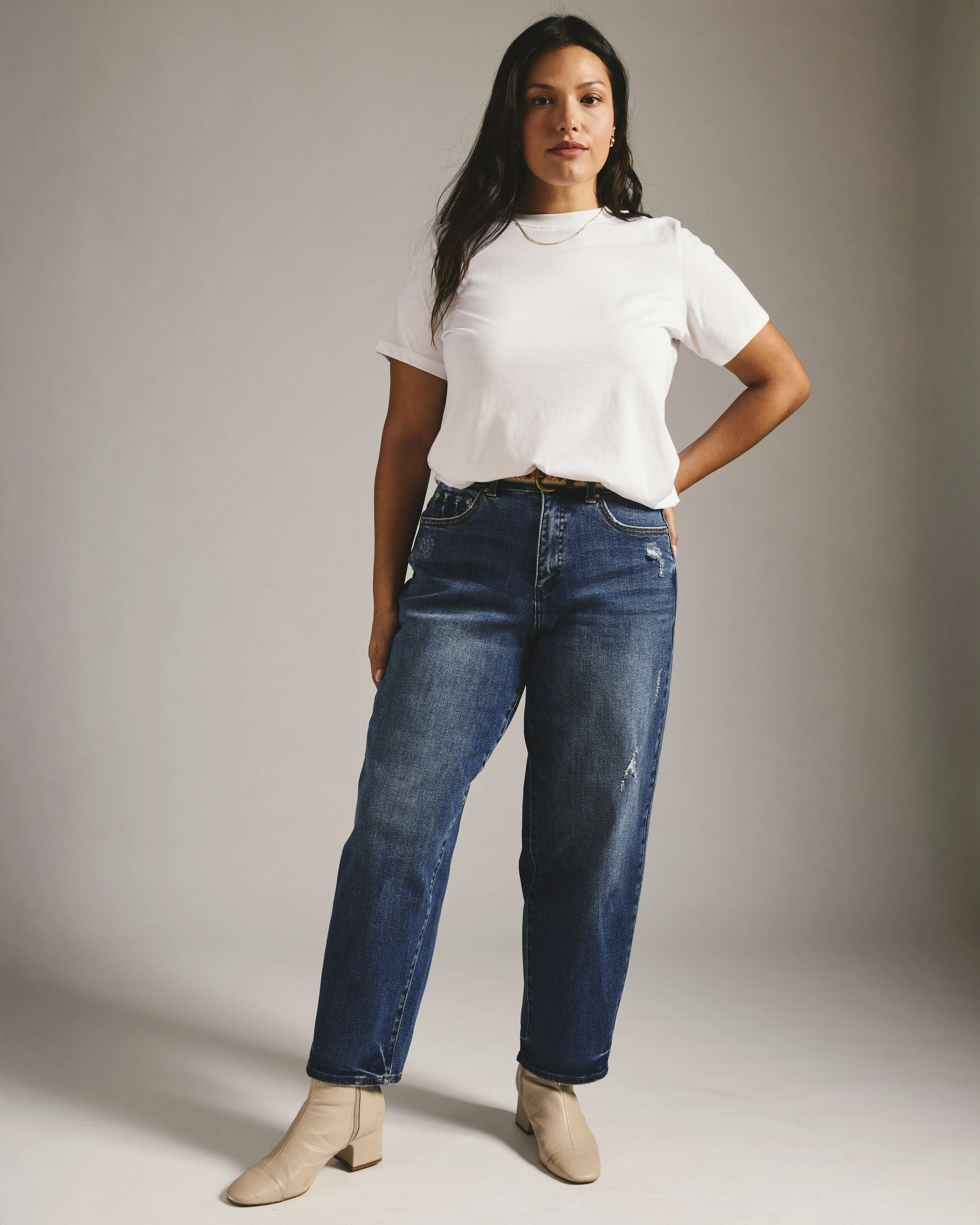 Lou High Rise Barrel Leg Jeans - Princeton Blue - Image 5