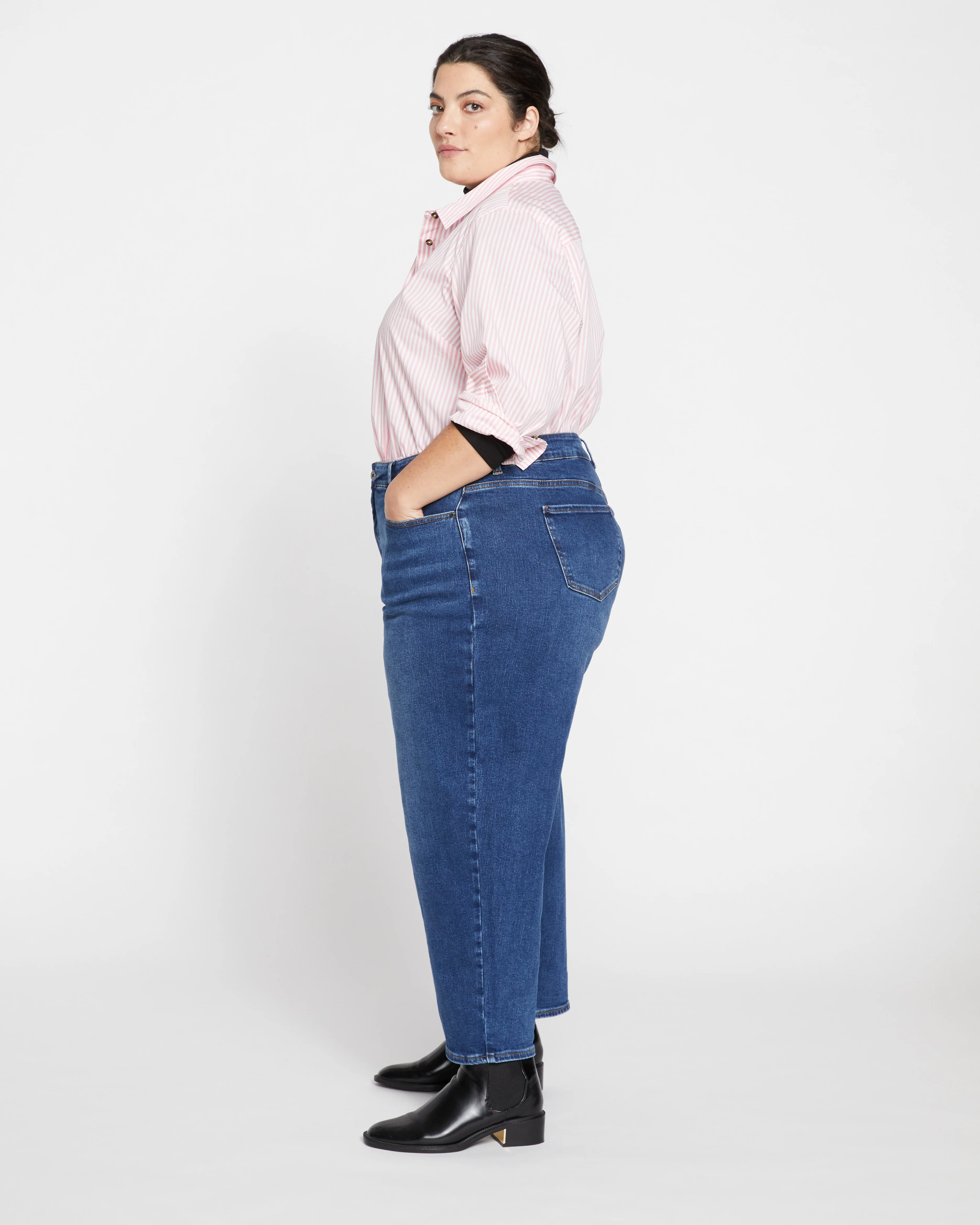 Lou High Rise Barrel Leg Jeans - Union City Blue - Image 10