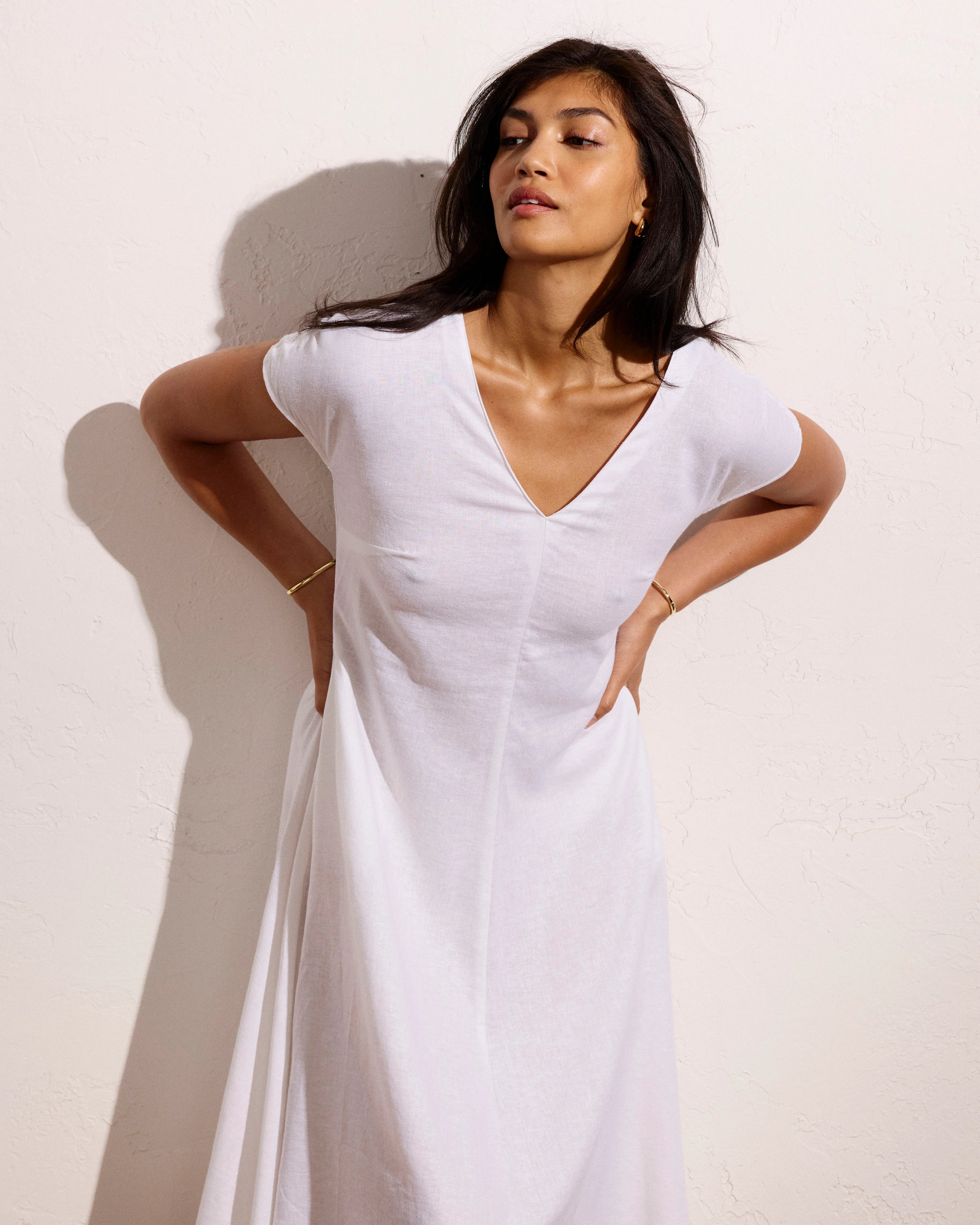 Louvre Bow Back Linen Dress - Bright White - Image 4