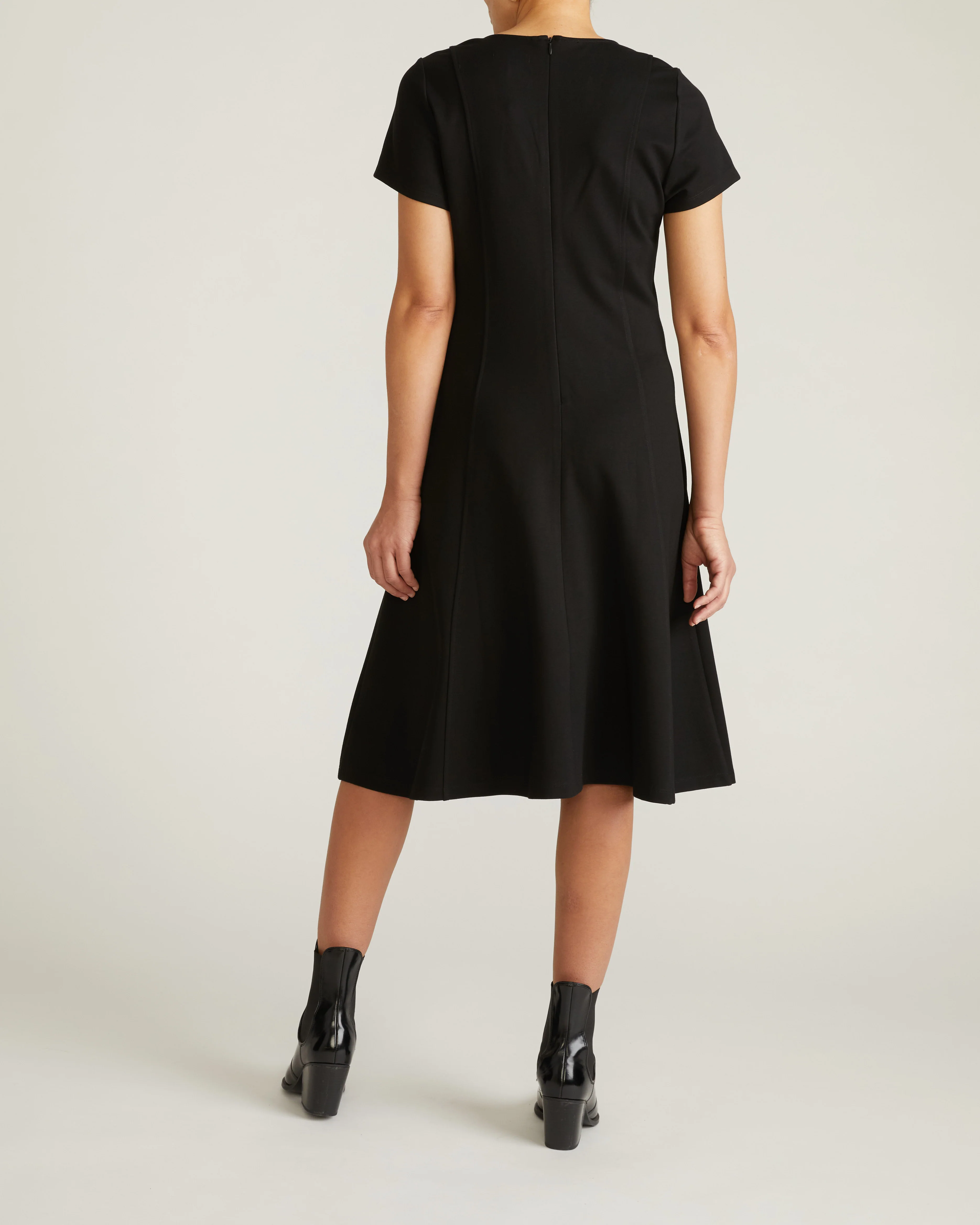 Lucinda Ponte Midi Dress - Black - Image 5