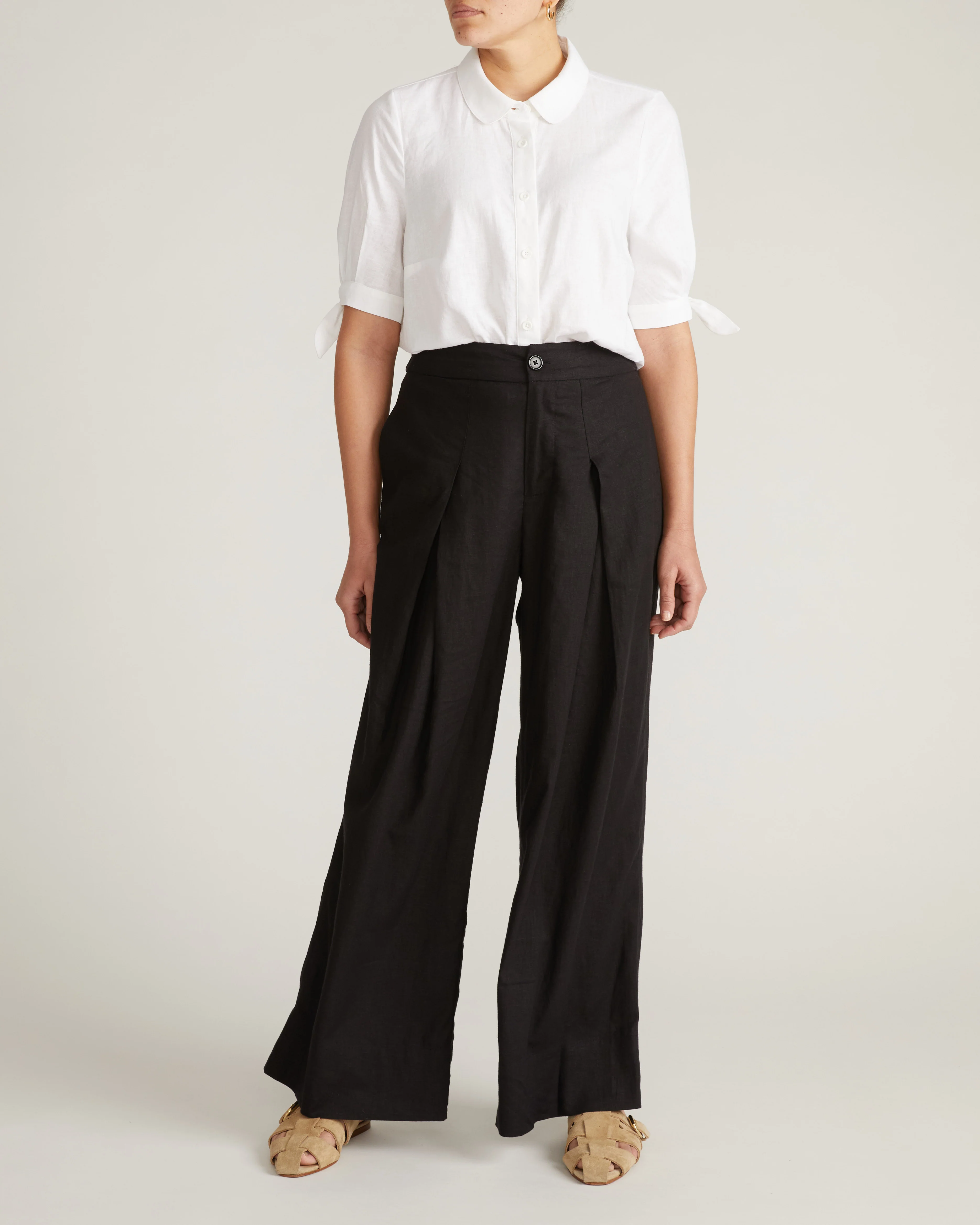 Luisa Short Sleeve Linen Shirt - White - Image 5