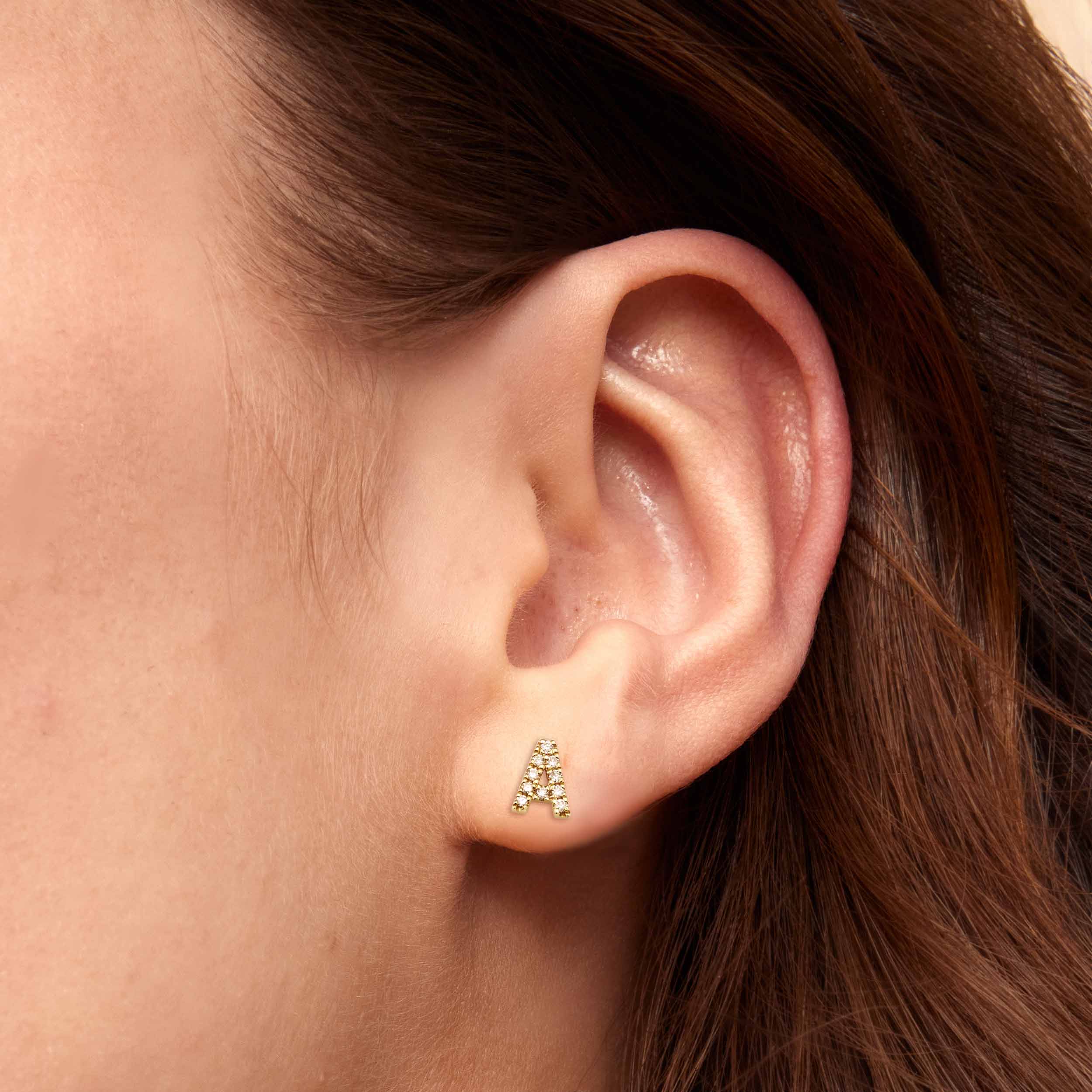 Luxe Letter Diamond Initial Single Stud - Image 2