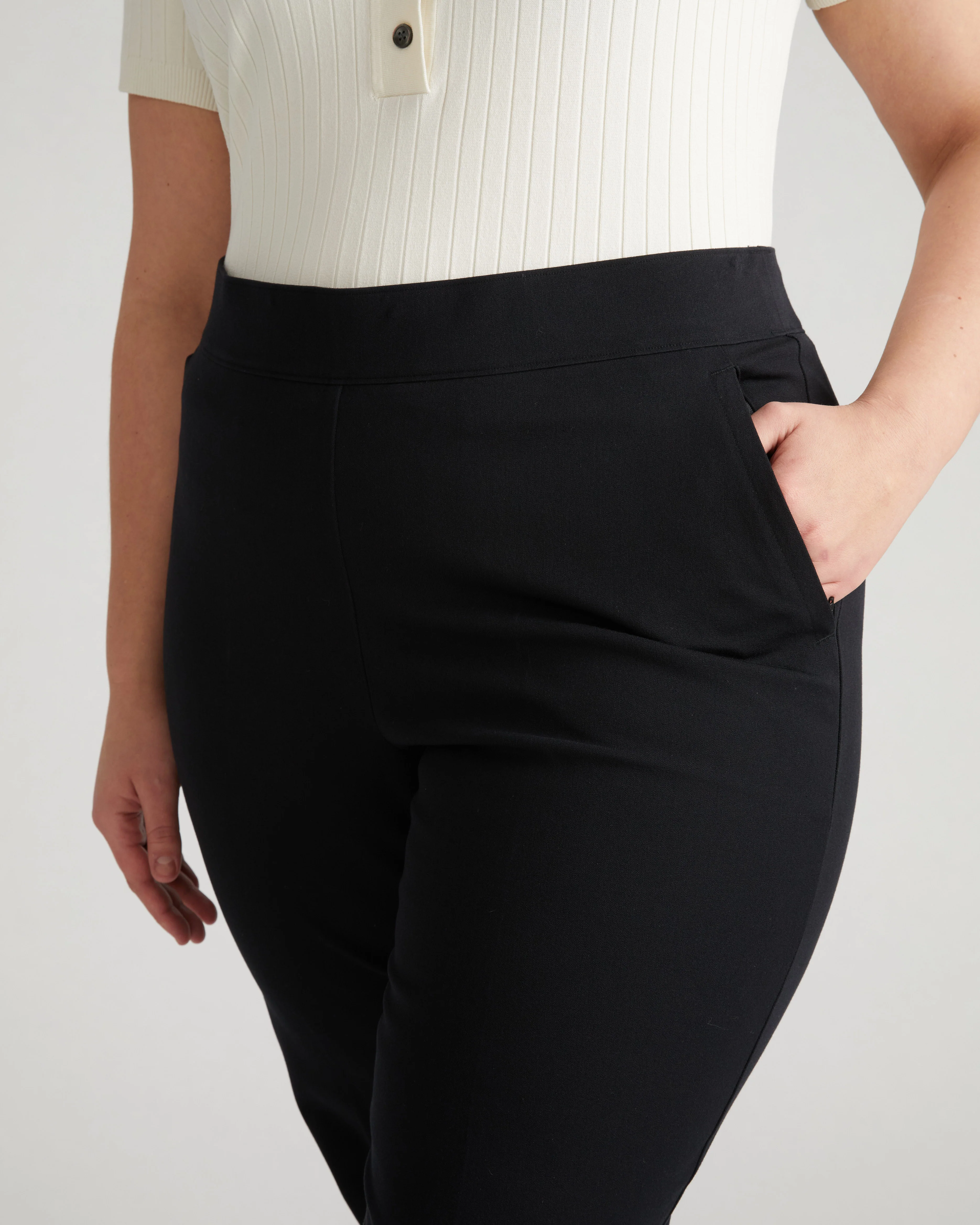 Magic Cotton Straight Leg Pants - Black - Image 2