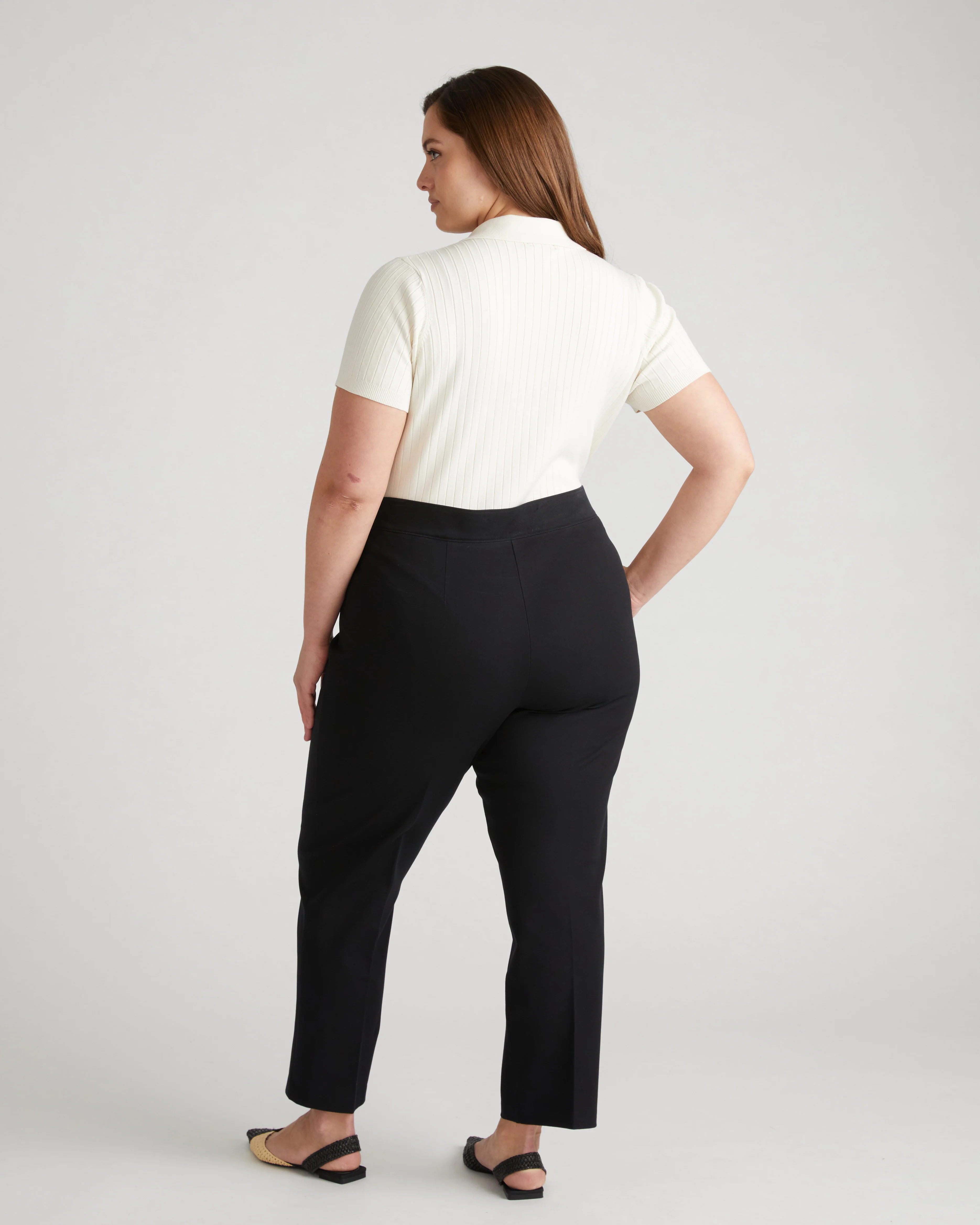 Magic Cotton Straight Leg Pants - Black - Image 4