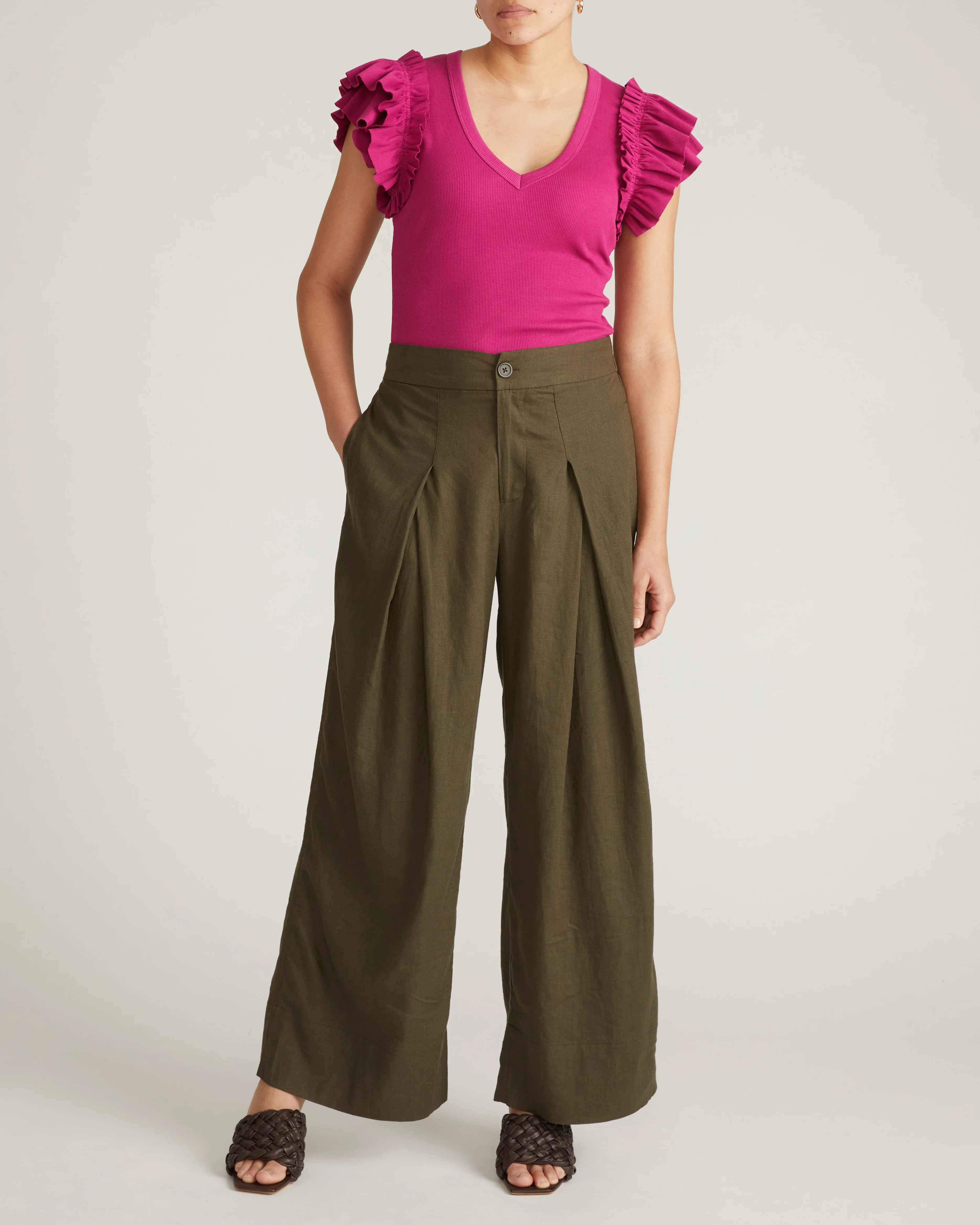 Magnolia Ribbed Top - Hyper Pink - Image 5