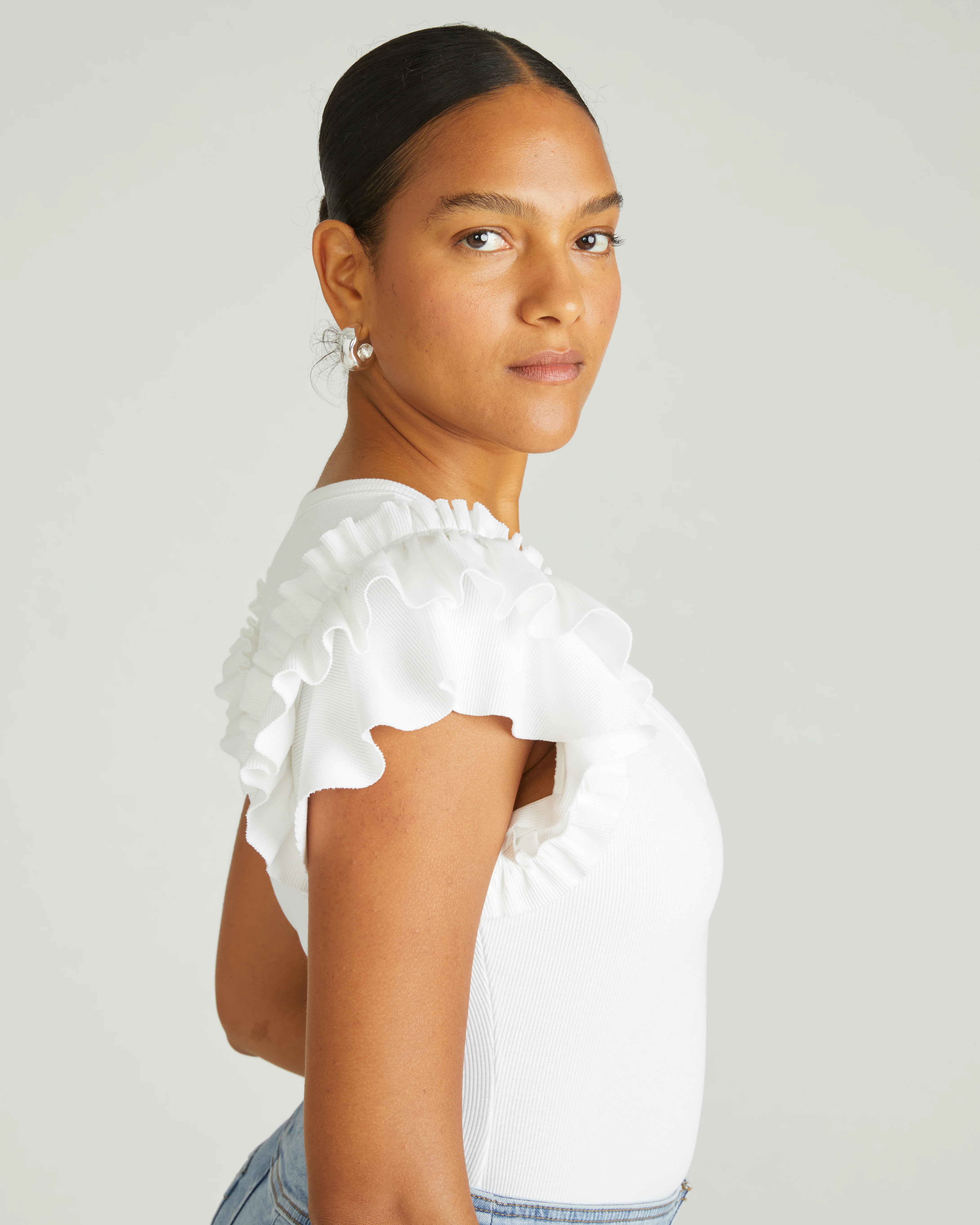 Magnolia Ribbed Top - White - Image 3