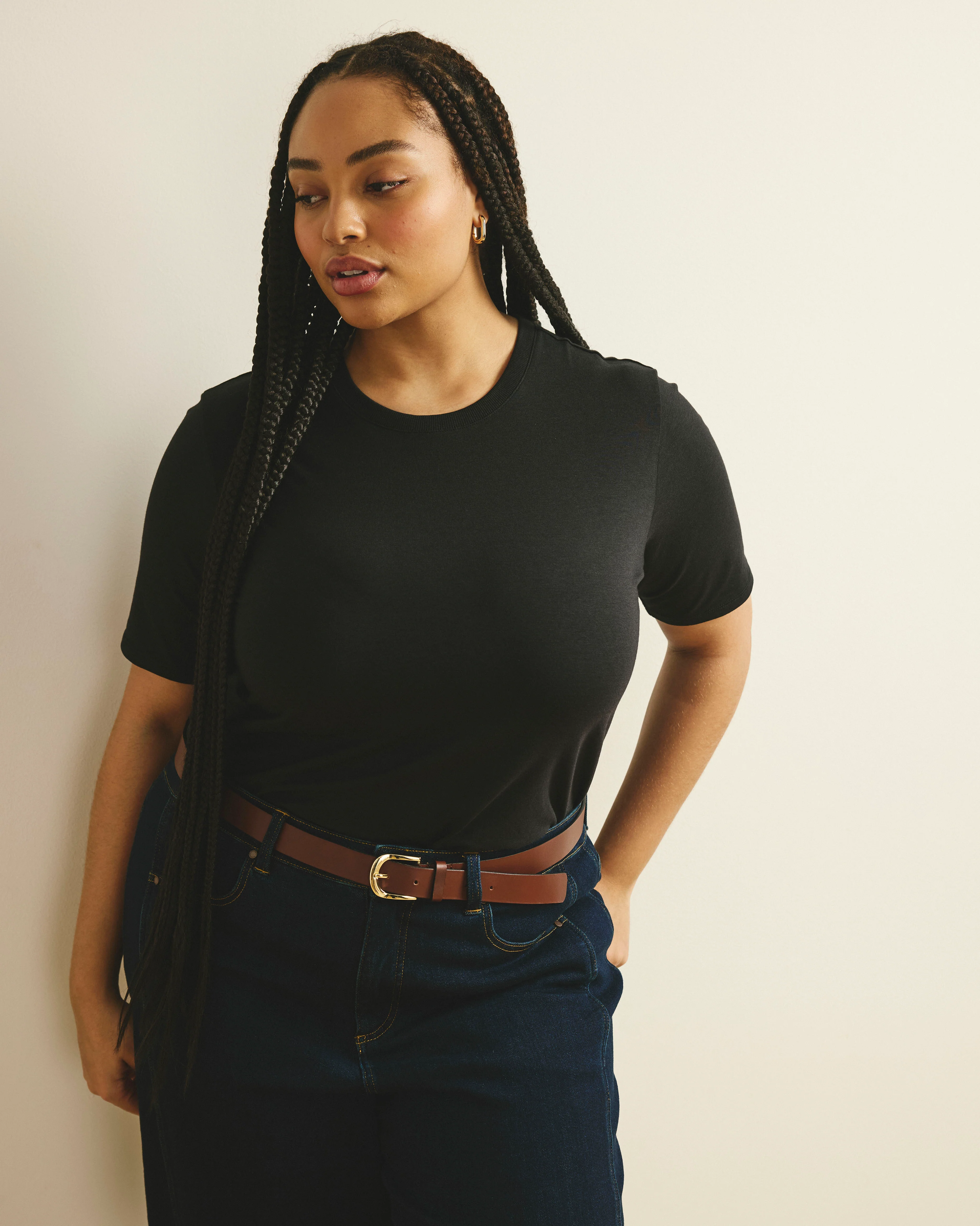 Maia Stovepipe Sleeve Tee - Black - Image 3