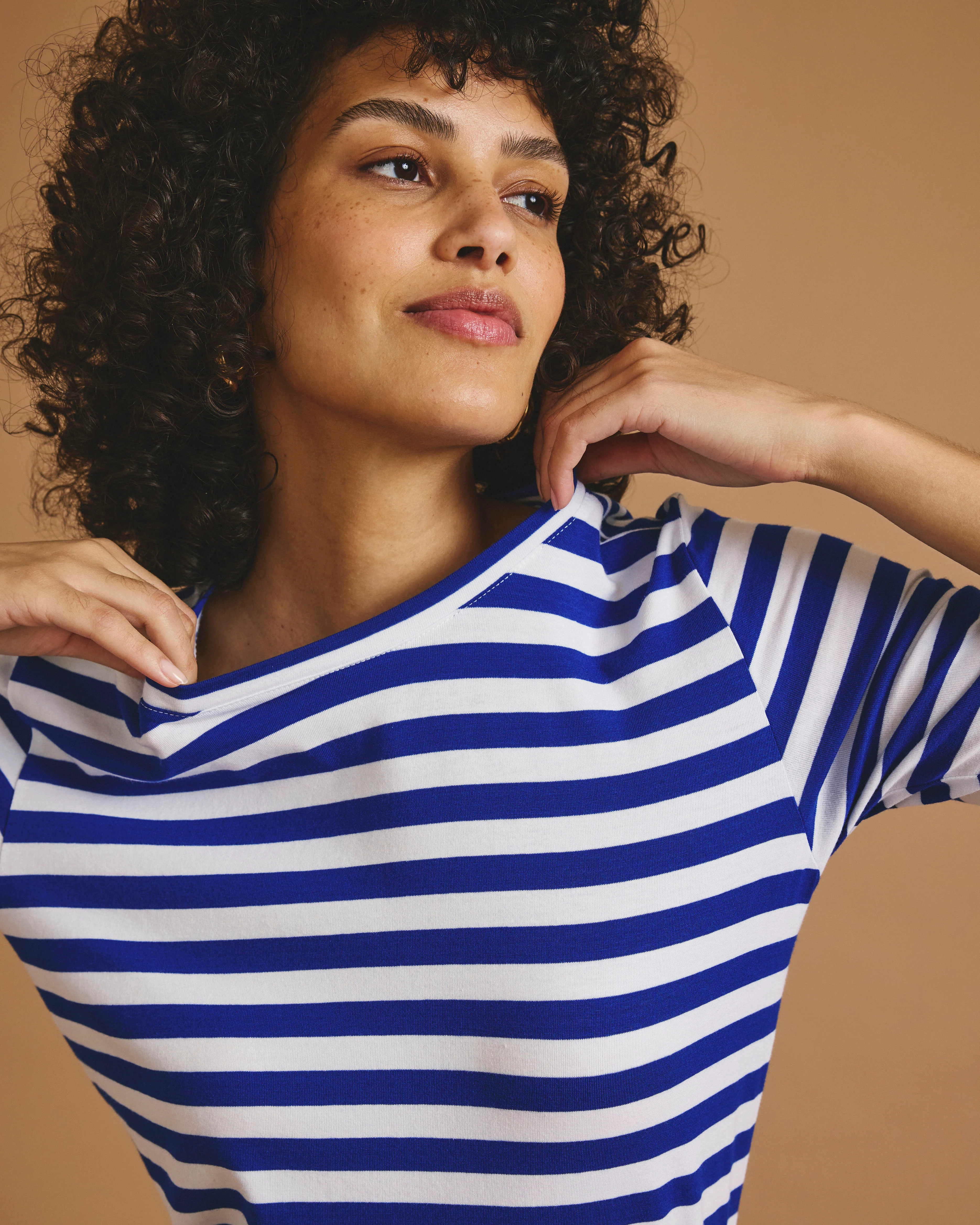 Maia Stovepipe Sleeve Tee - Hammersmith Blue/White Stripe - Image 2