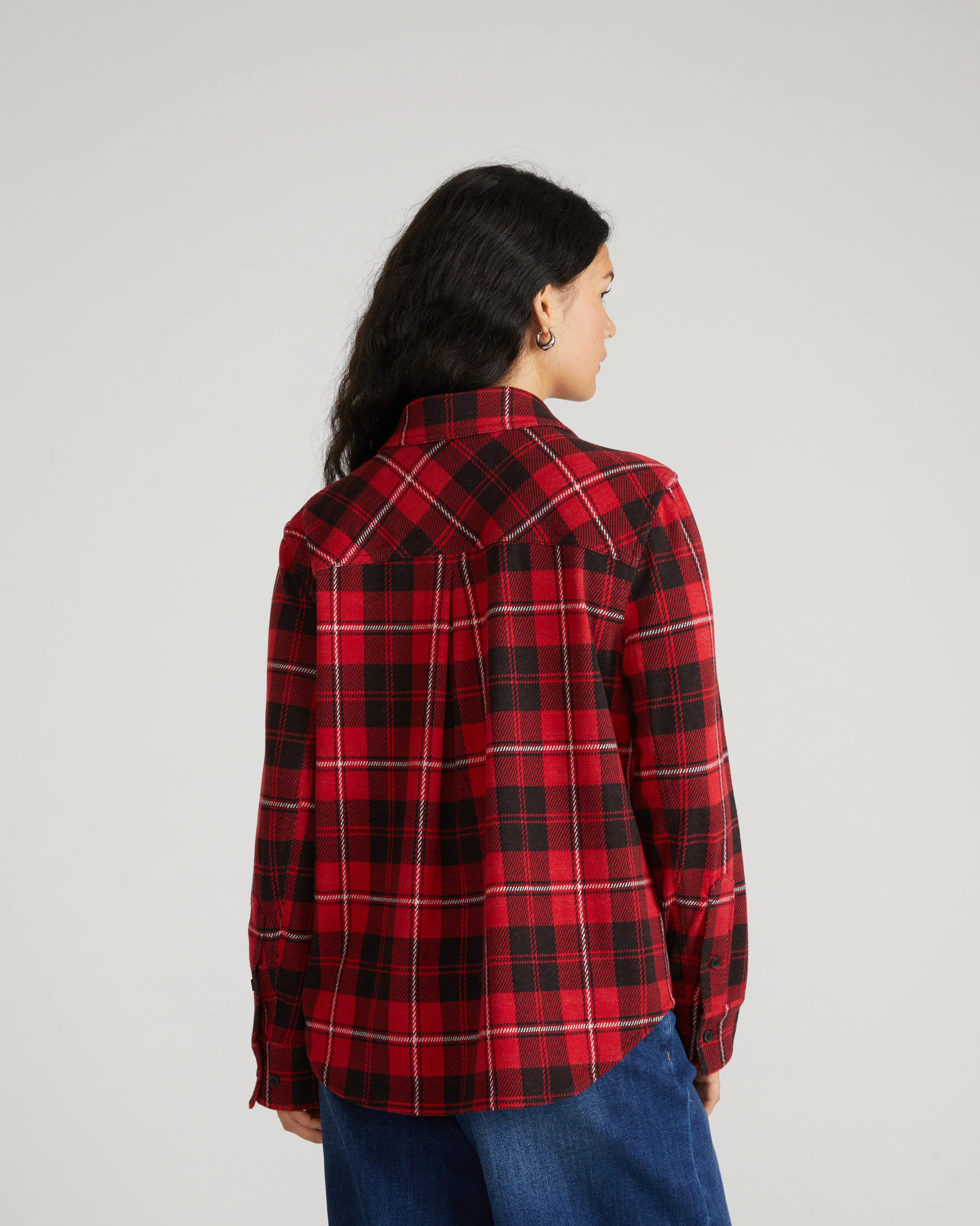 Maine Stretch Flannel Shirt - Ridge Brew Red Plaid - Image 7