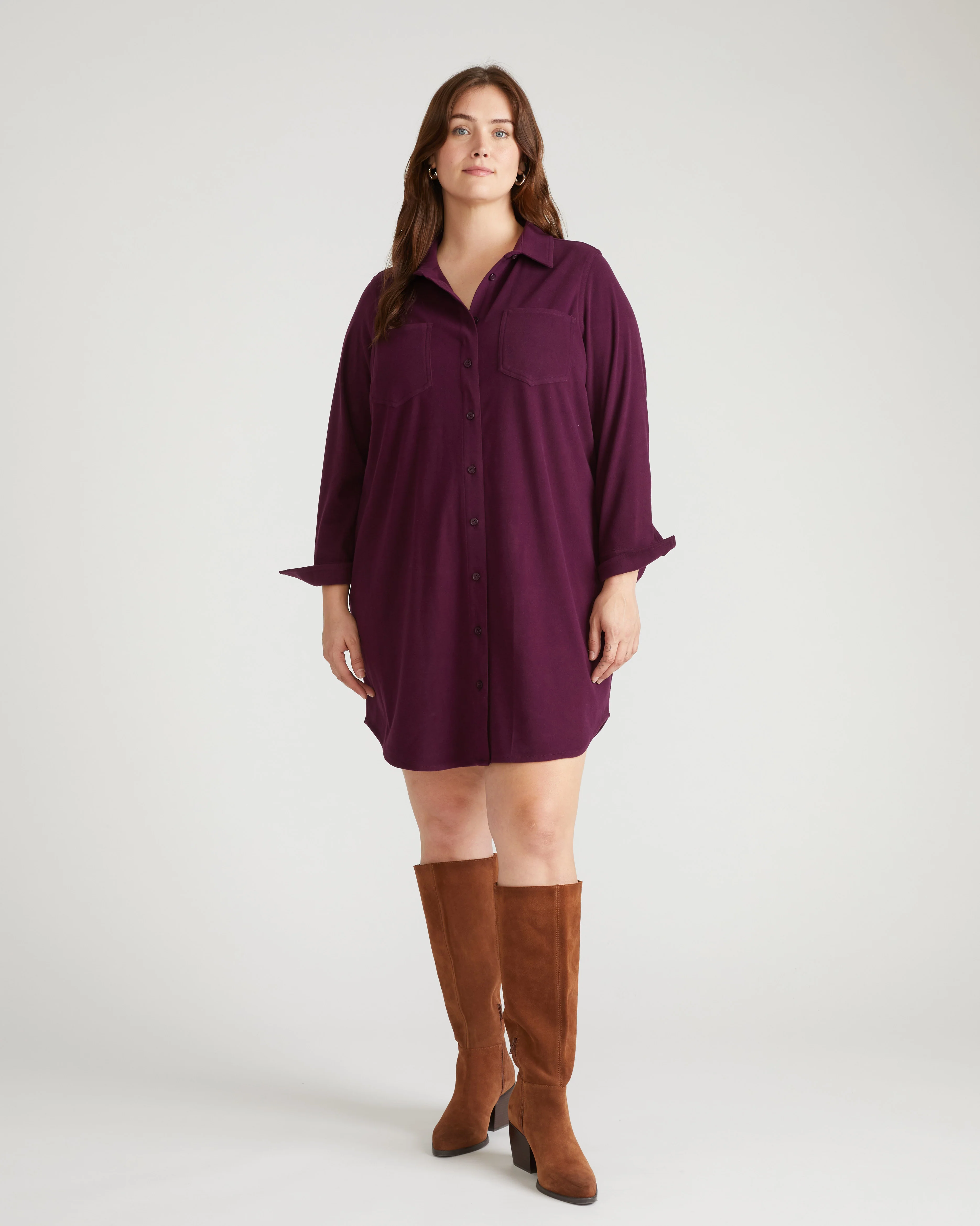 Maine Stretch Flannel Shirtdress - Gamay - Image 2