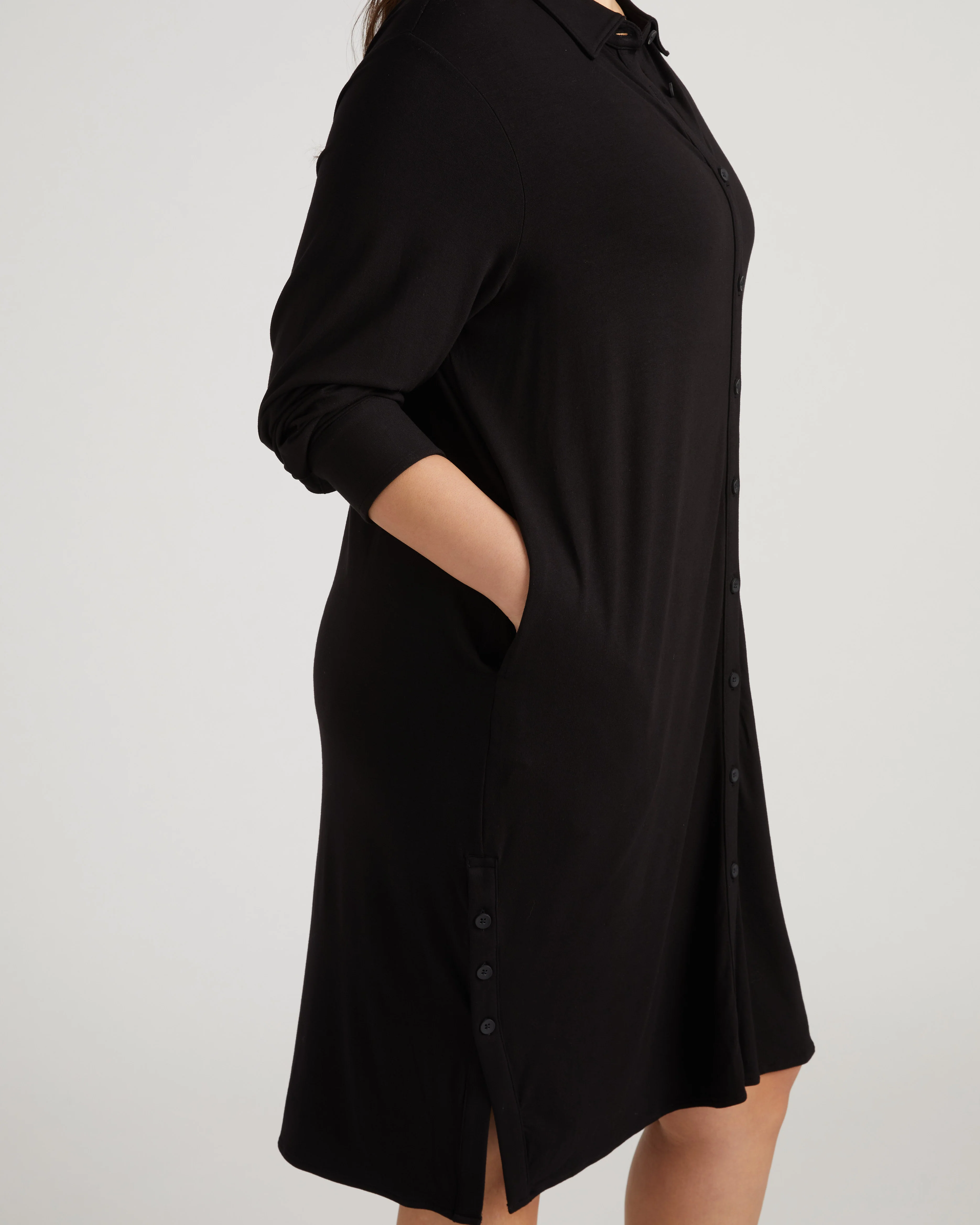 Marcie Liquid Jersey Dress - Black - Image 3