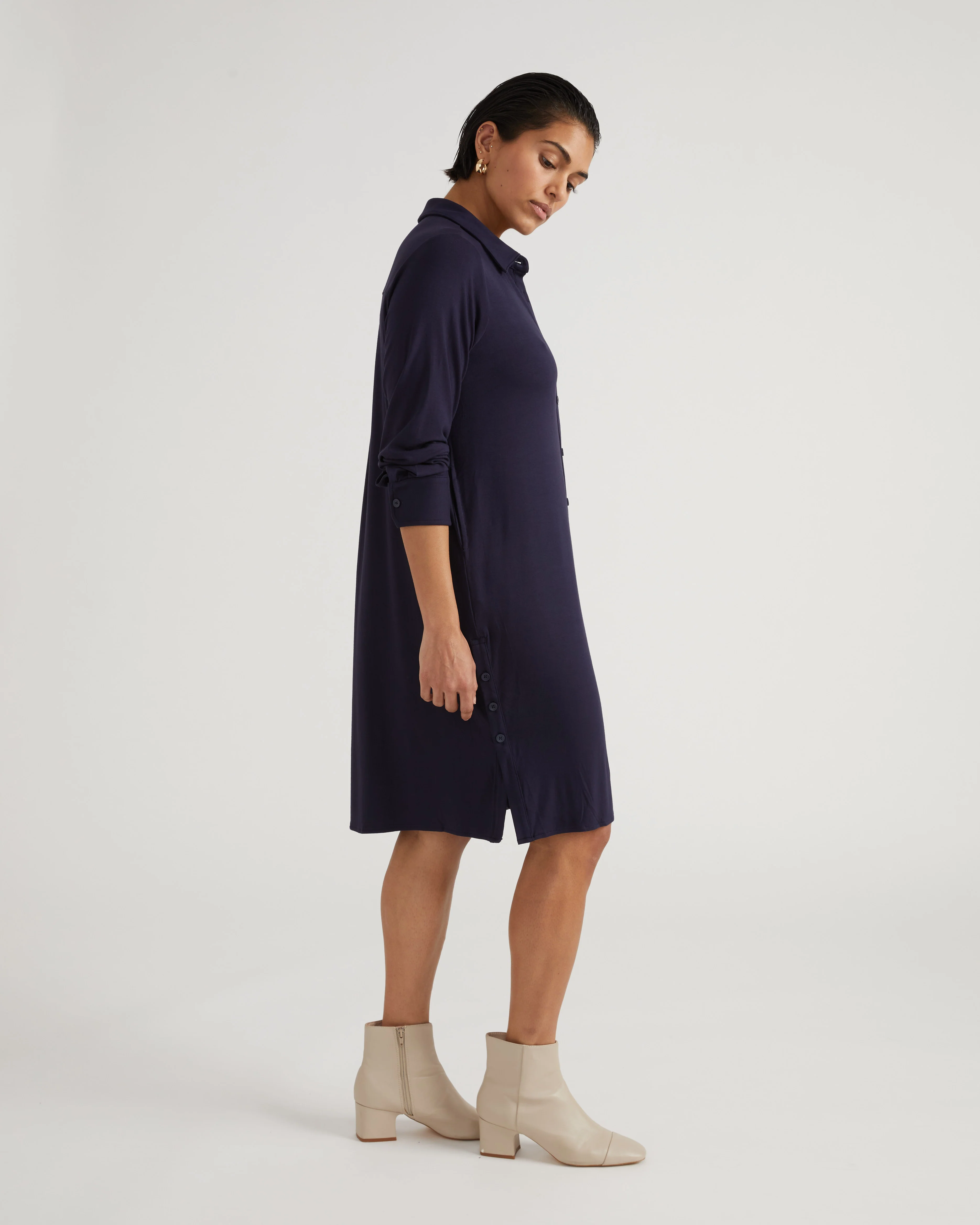 Marcie Liquid Jersey Dress - Midnight - Image 2