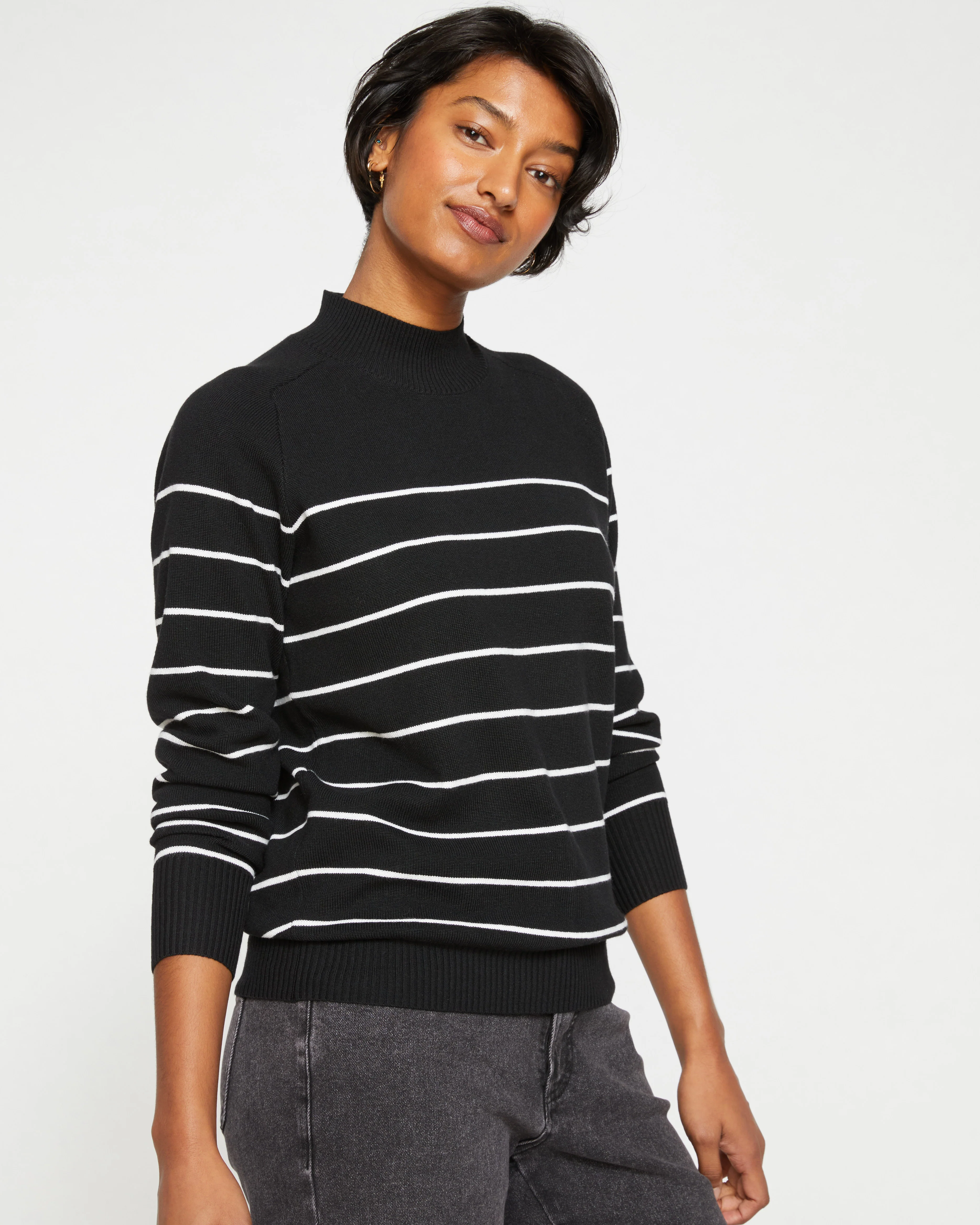 Mariniere Eco Relaxed Core Sweater - Black/White - Image 3