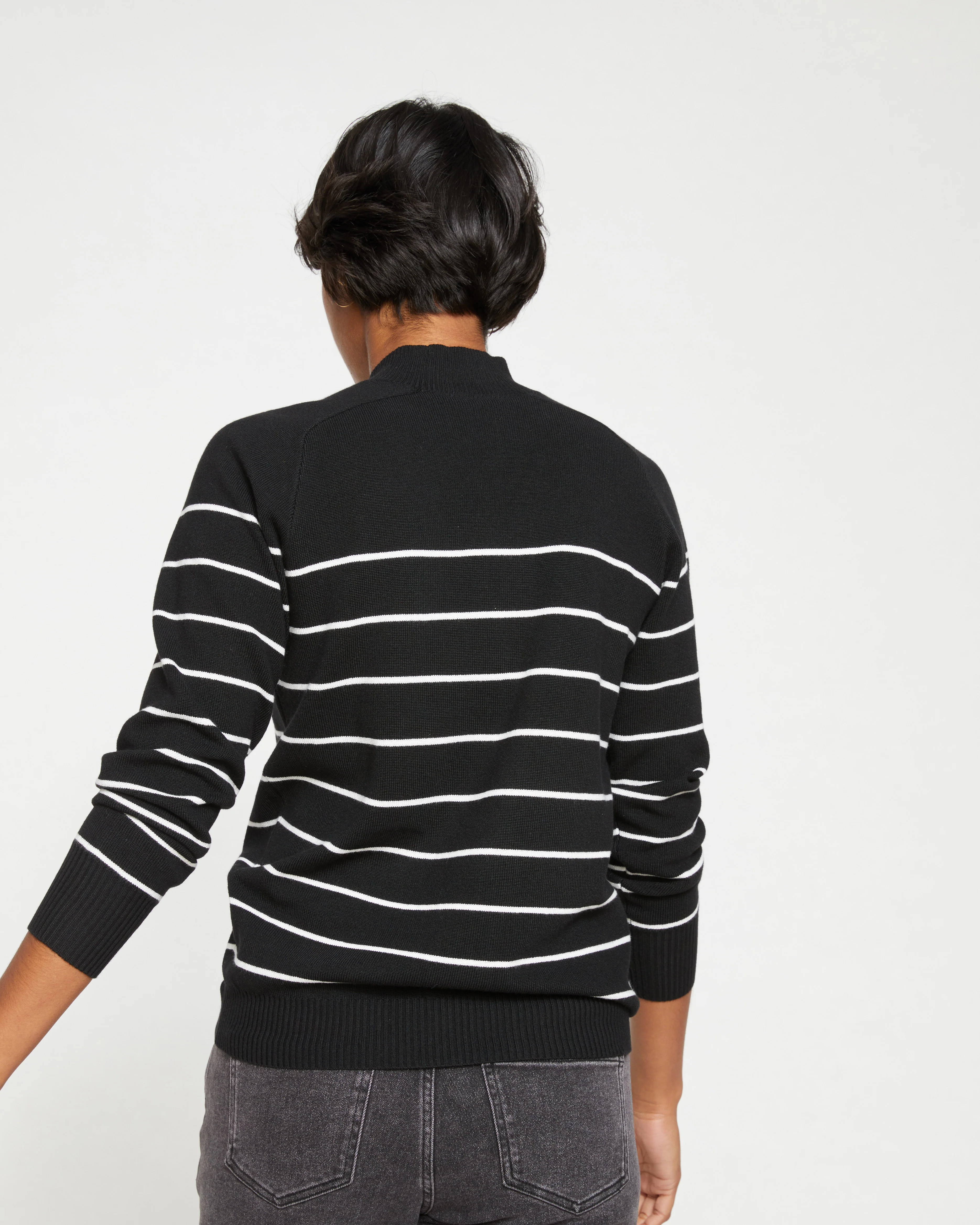 Mariniere Eco Relaxed Core Sweater - Black/White - Image 4