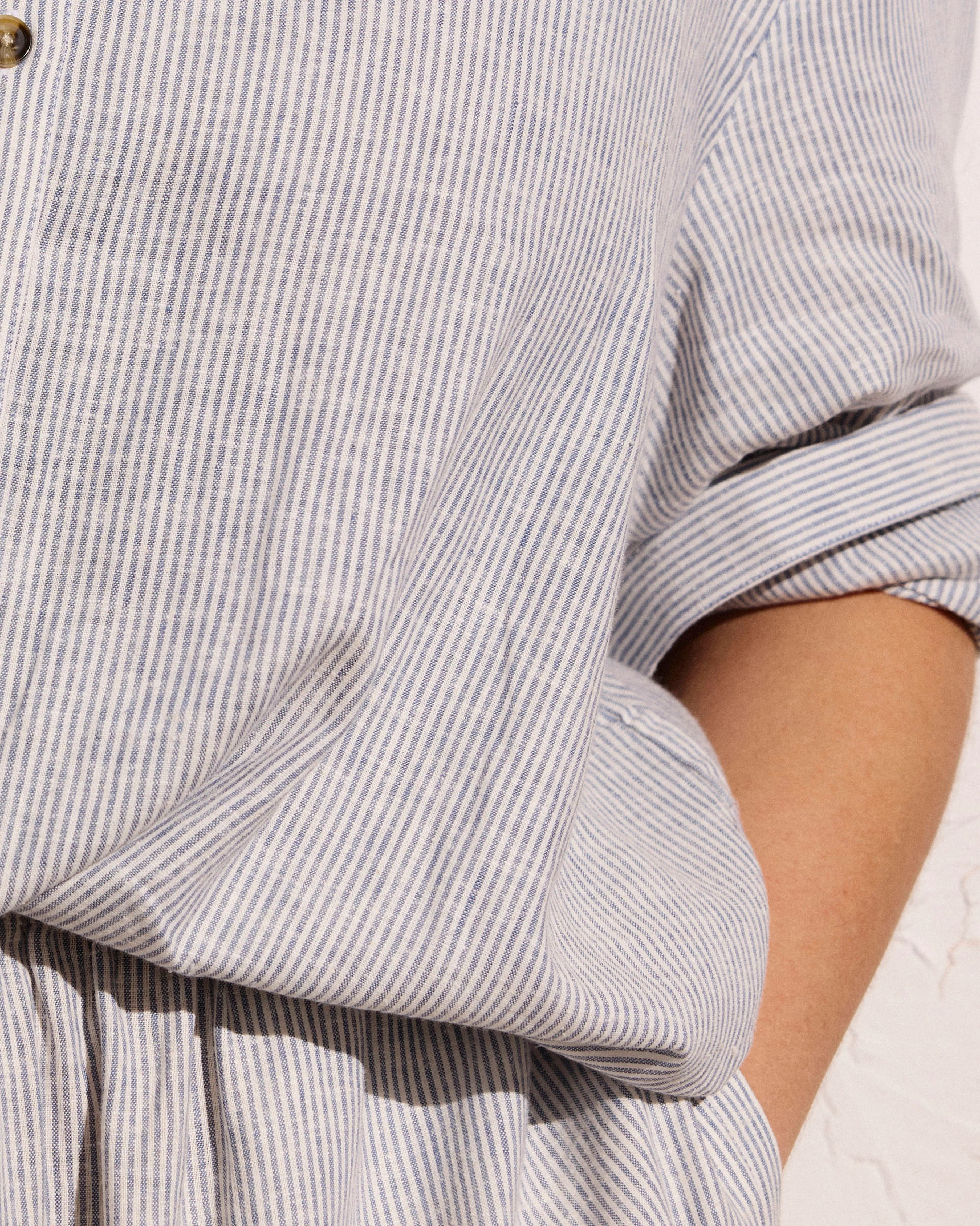 Iris Linen Easy Pull-On Pants - Beach Stripe - Image 5