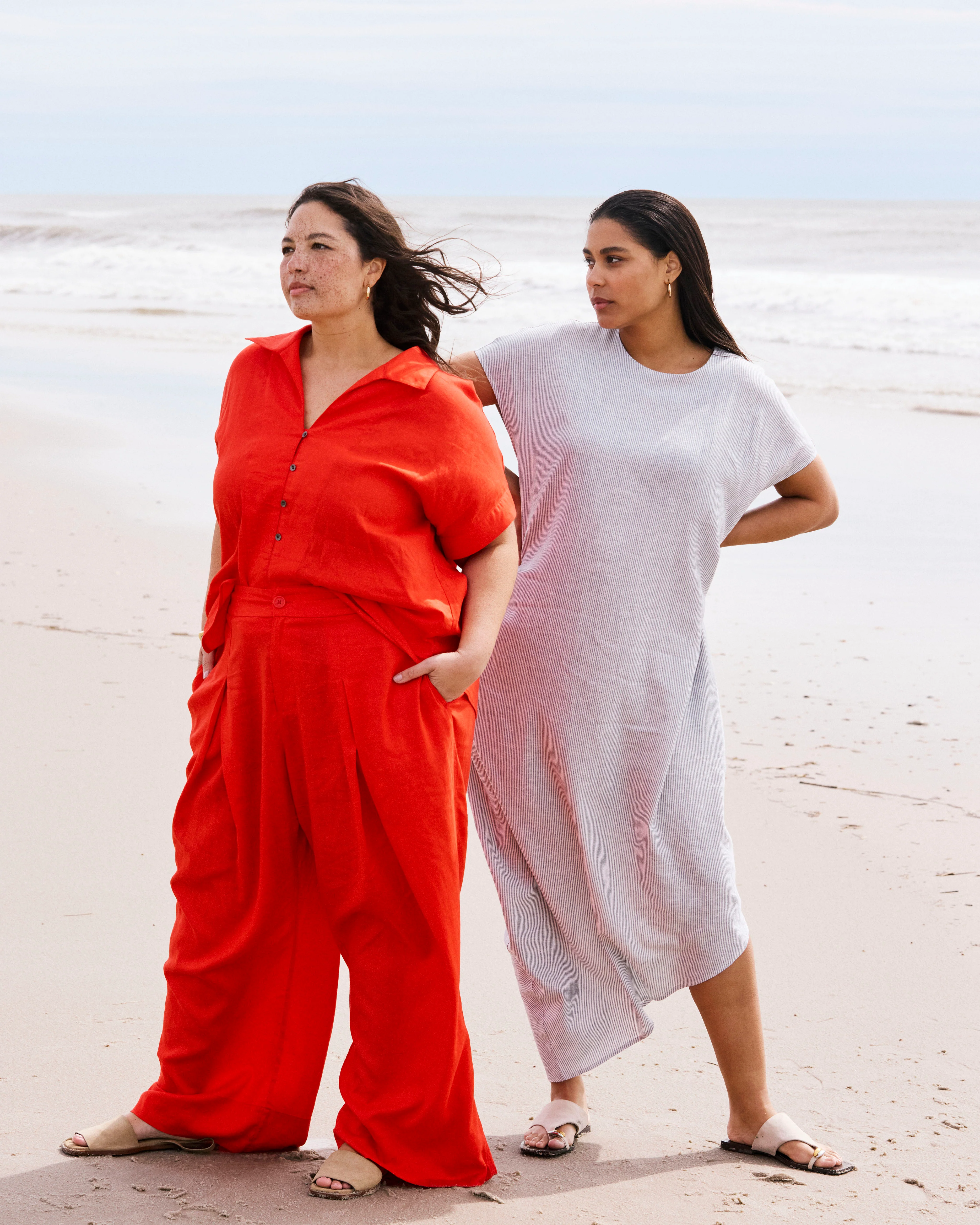 Marley Wide Leg Linen Pants - Shoreline Sunset - Image 3