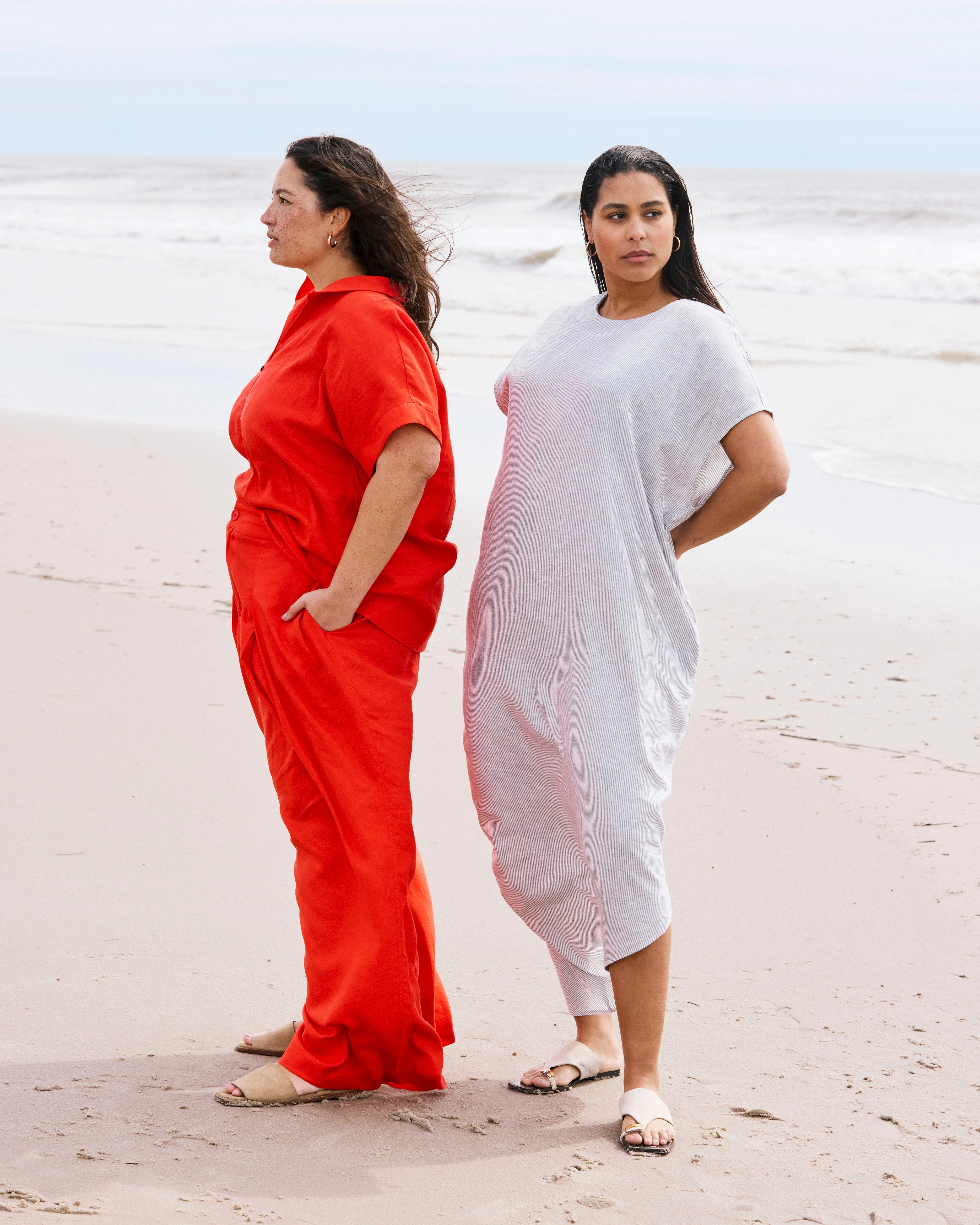 Marley Wide Leg Linen Pants - Shoreline Sunset - Image 4