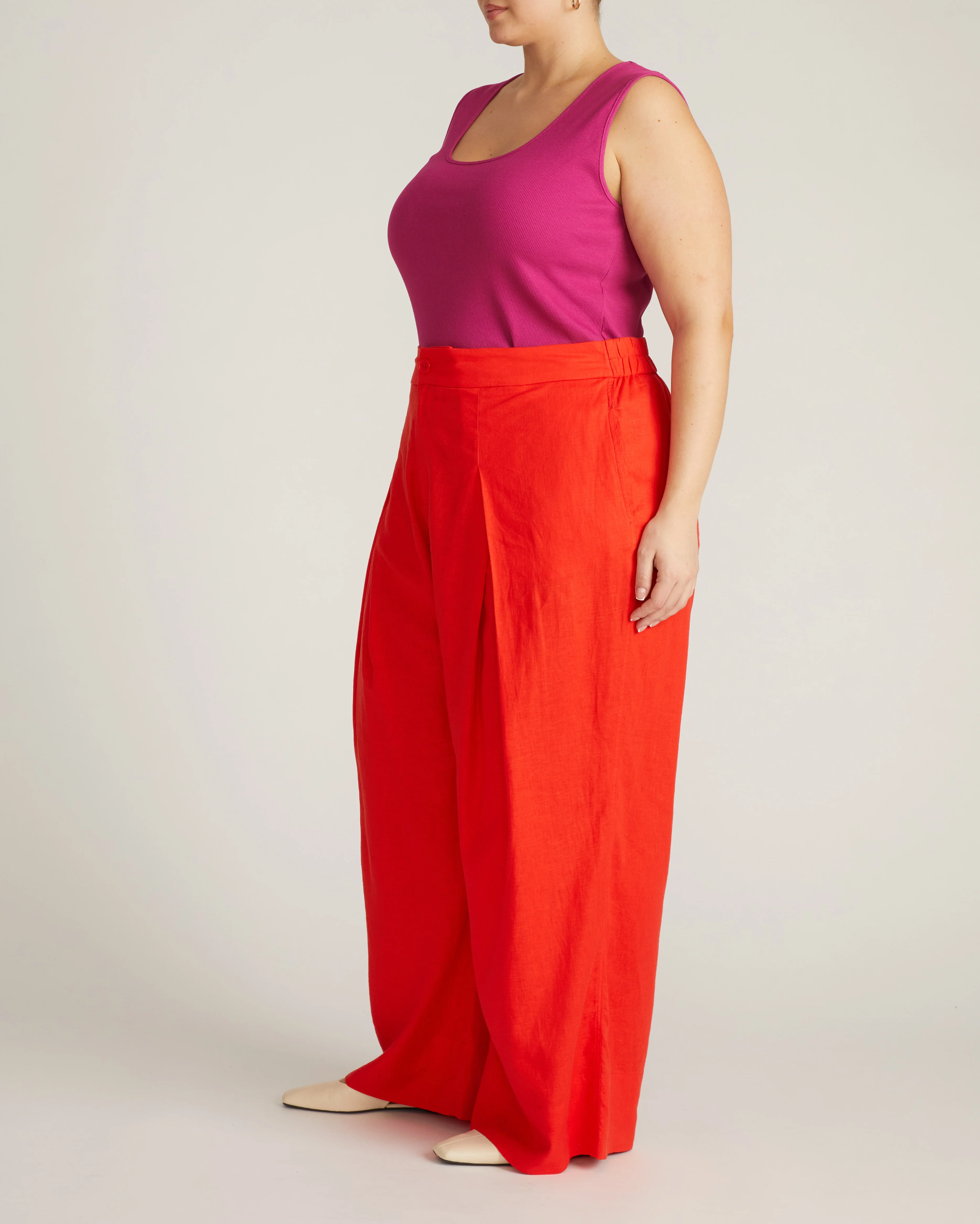 Marley Wide Leg Linen Pants - Shoreline Sunset - Image 7
