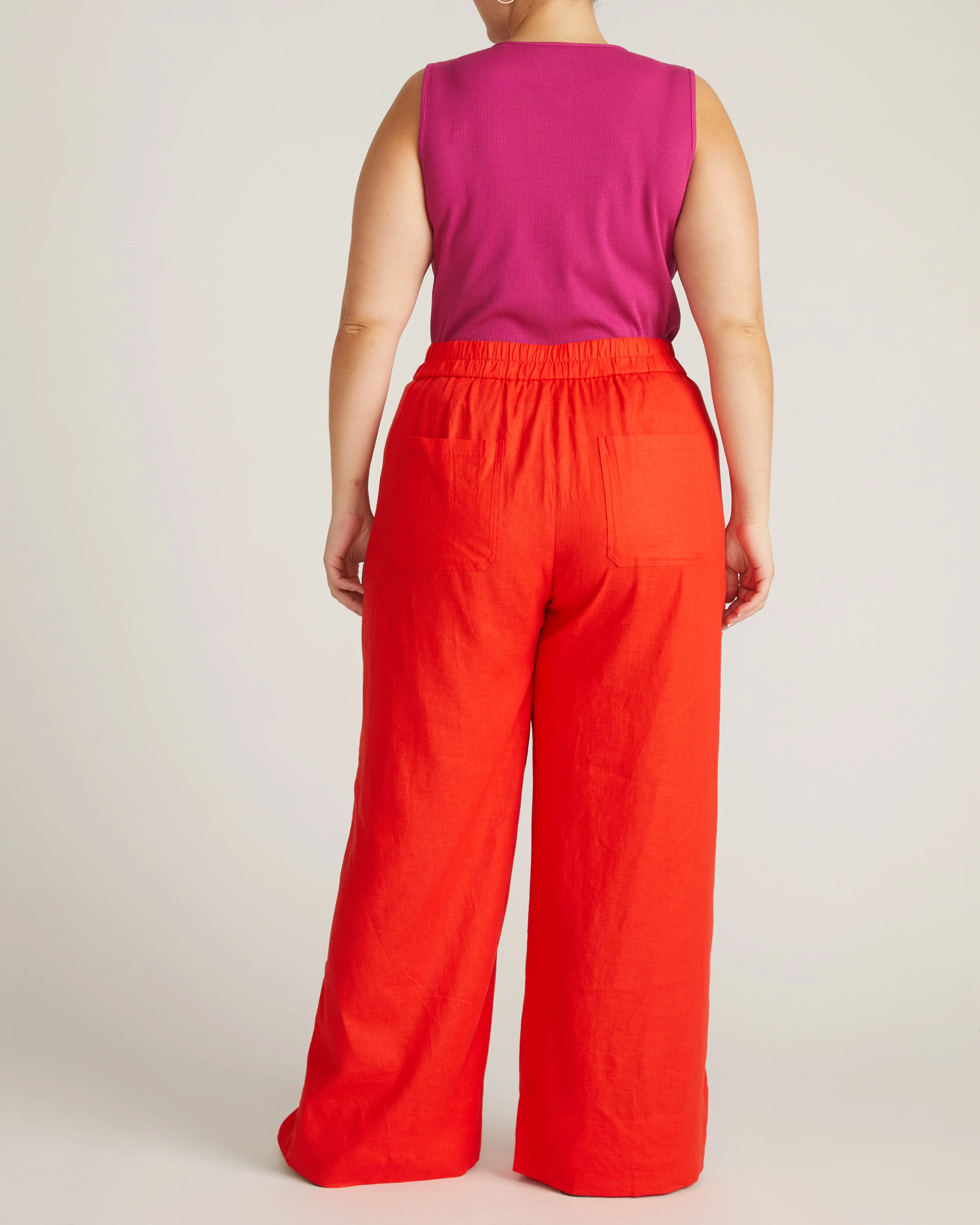Marley Wide Leg Linen Pants - Shoreline Sunset - Image 8