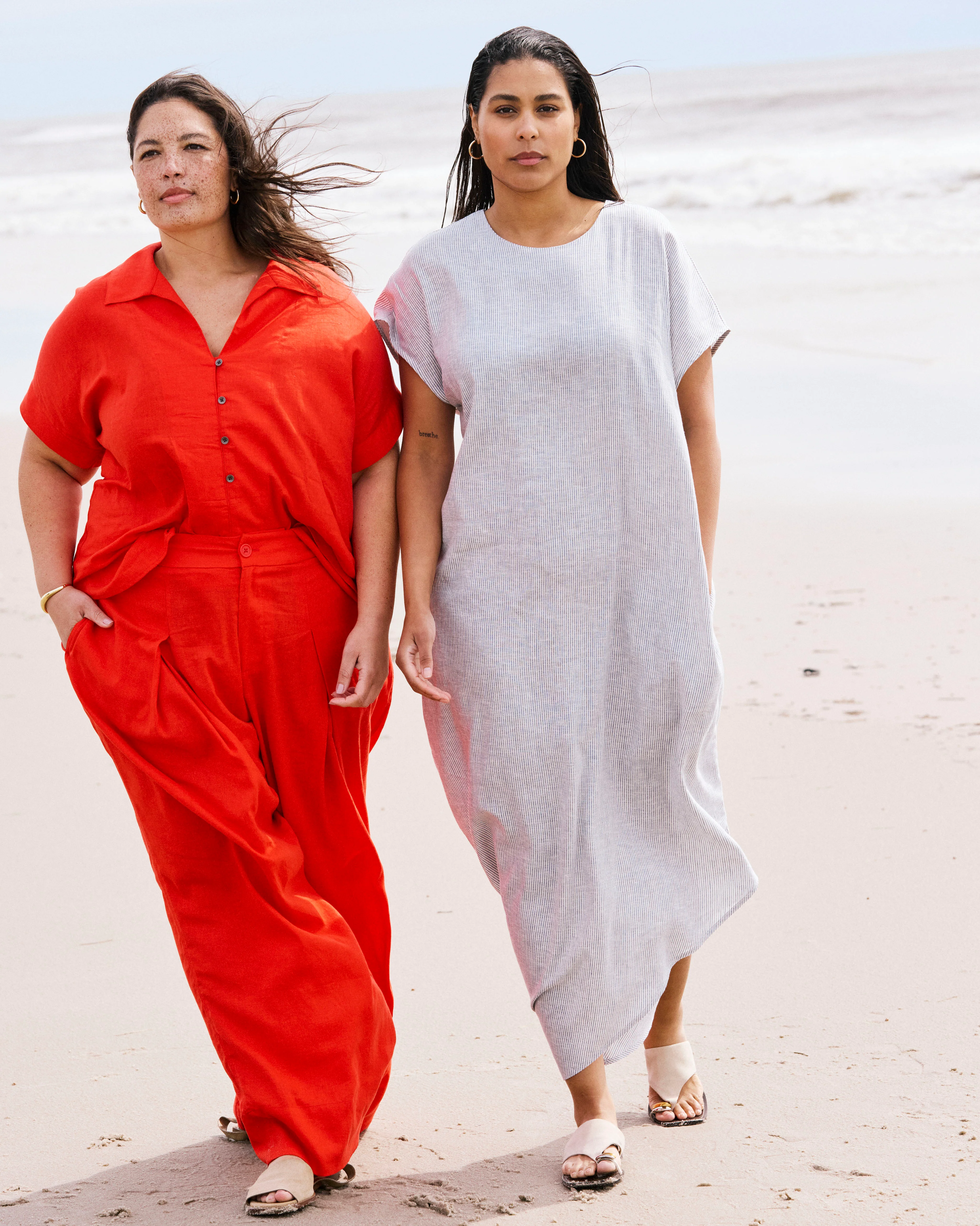 Marley Wide Leg Linen Pants - Shoreline Sunset - Image 9