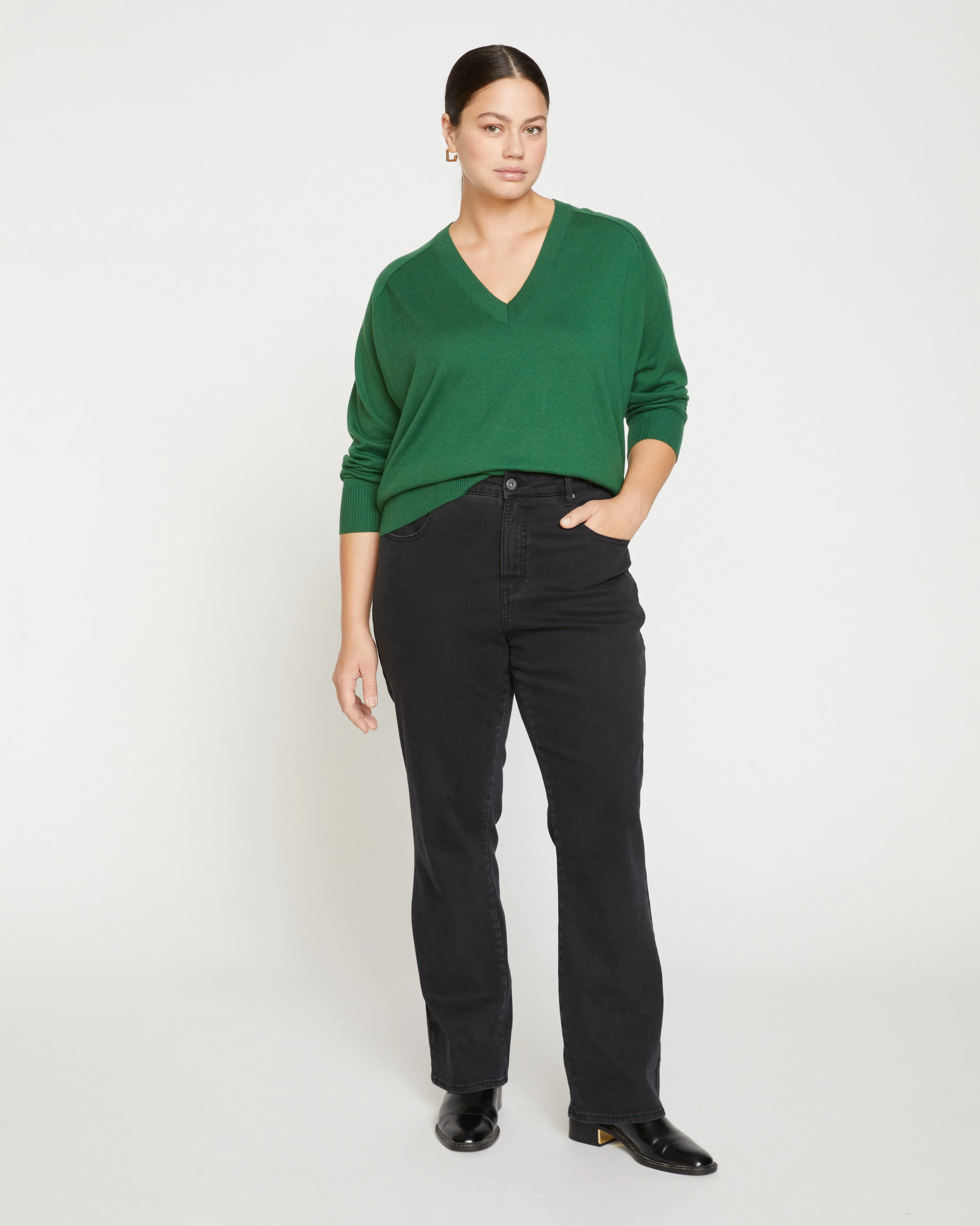 Marne Bootcut Jeans 32 Inch - Broken Black - Image 4