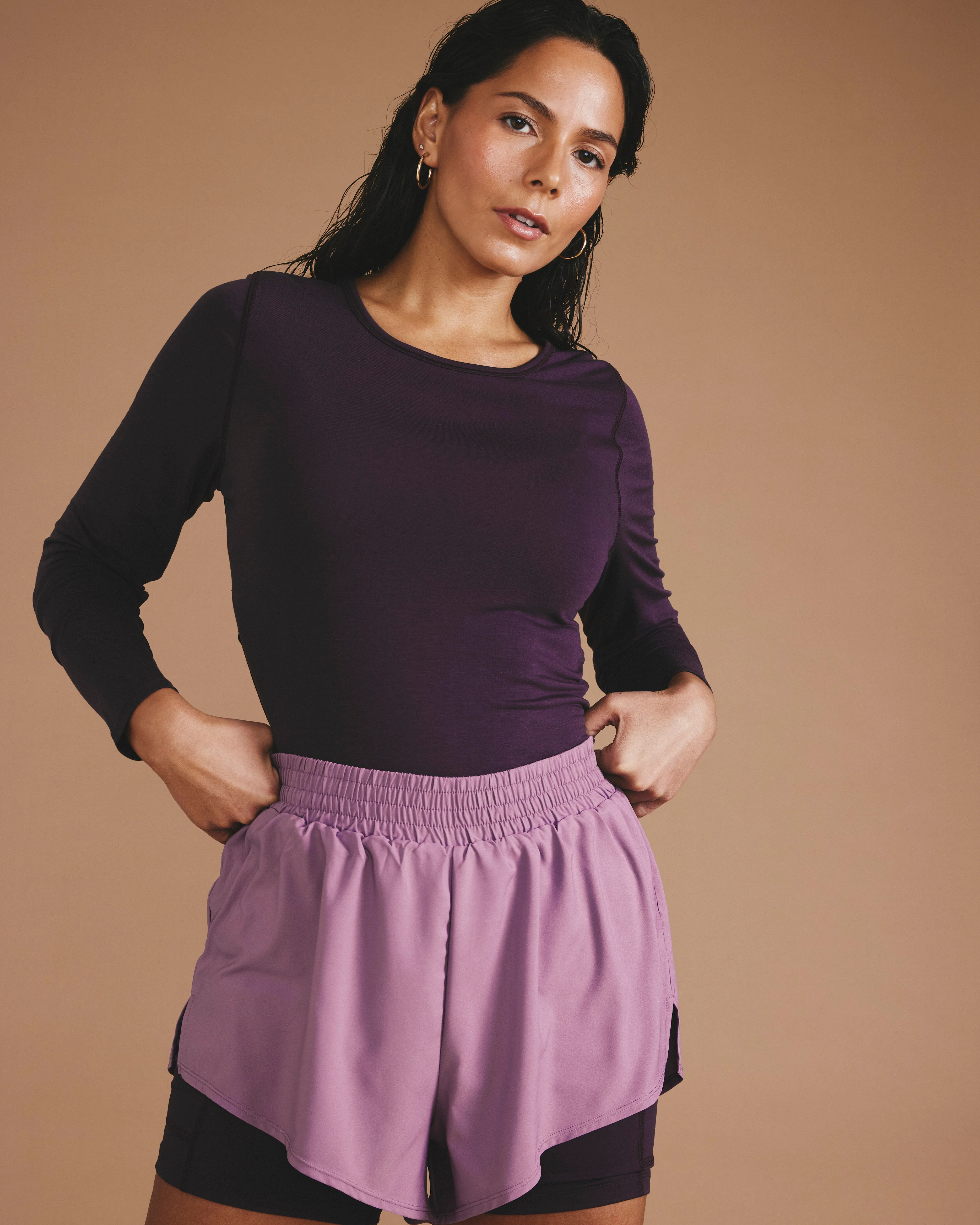 Mia Long Sleeve Movement Tee - Purple Jewel - Image 5