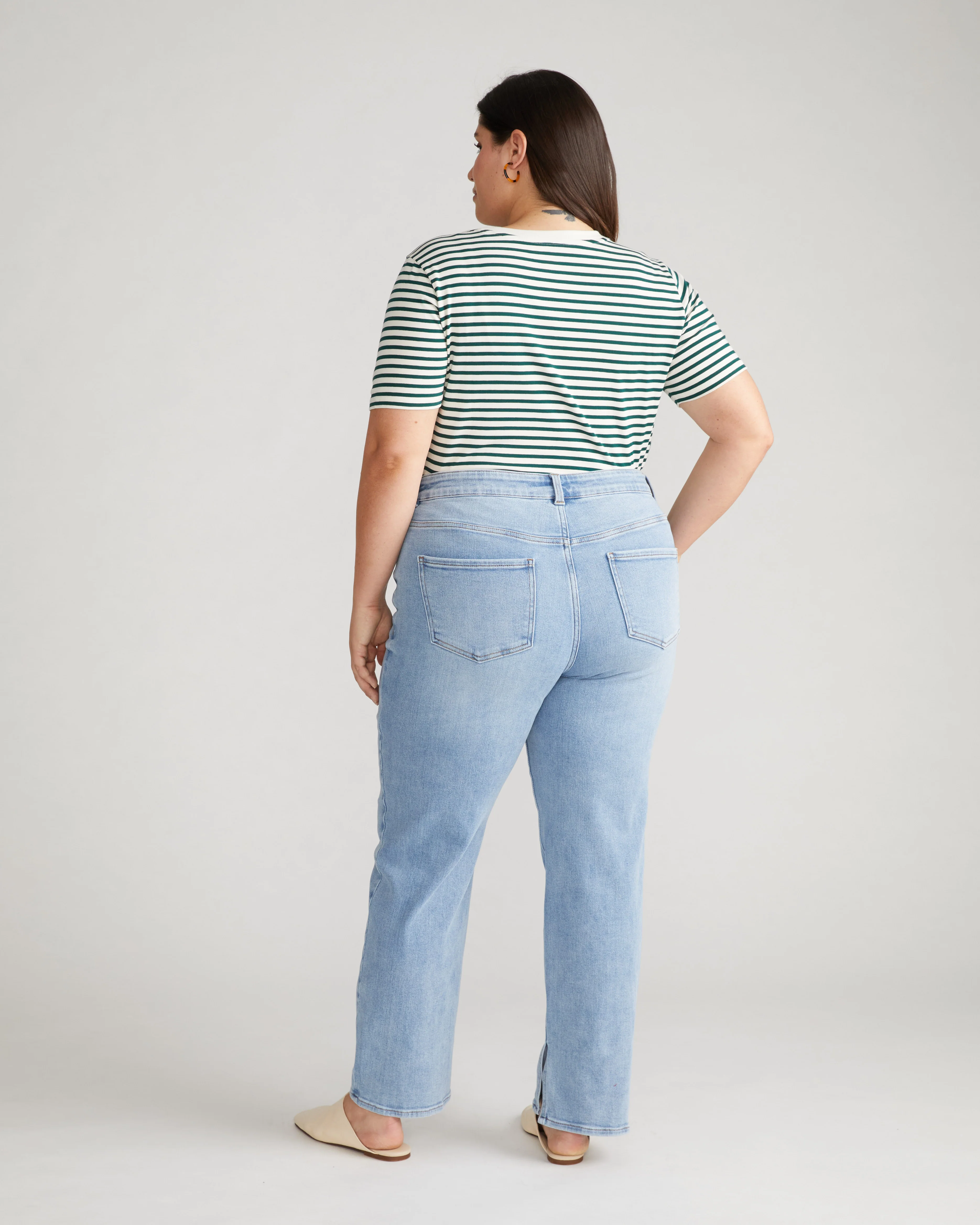 Mimi High Rise Split Hem Jeans 30 Inch - All Blue - Image 3