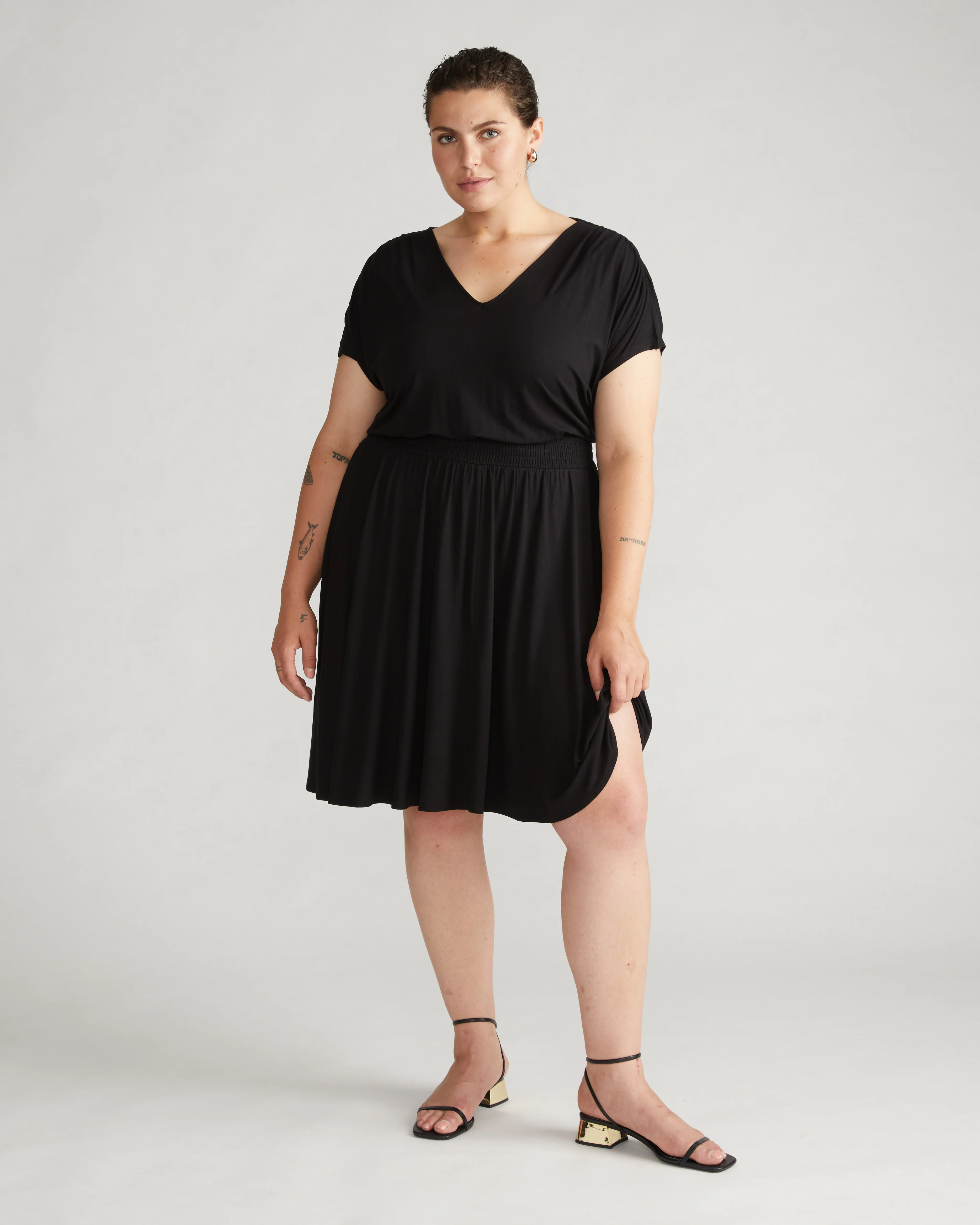 Minetta Liquid Jersey Dress - Black - Image 5
