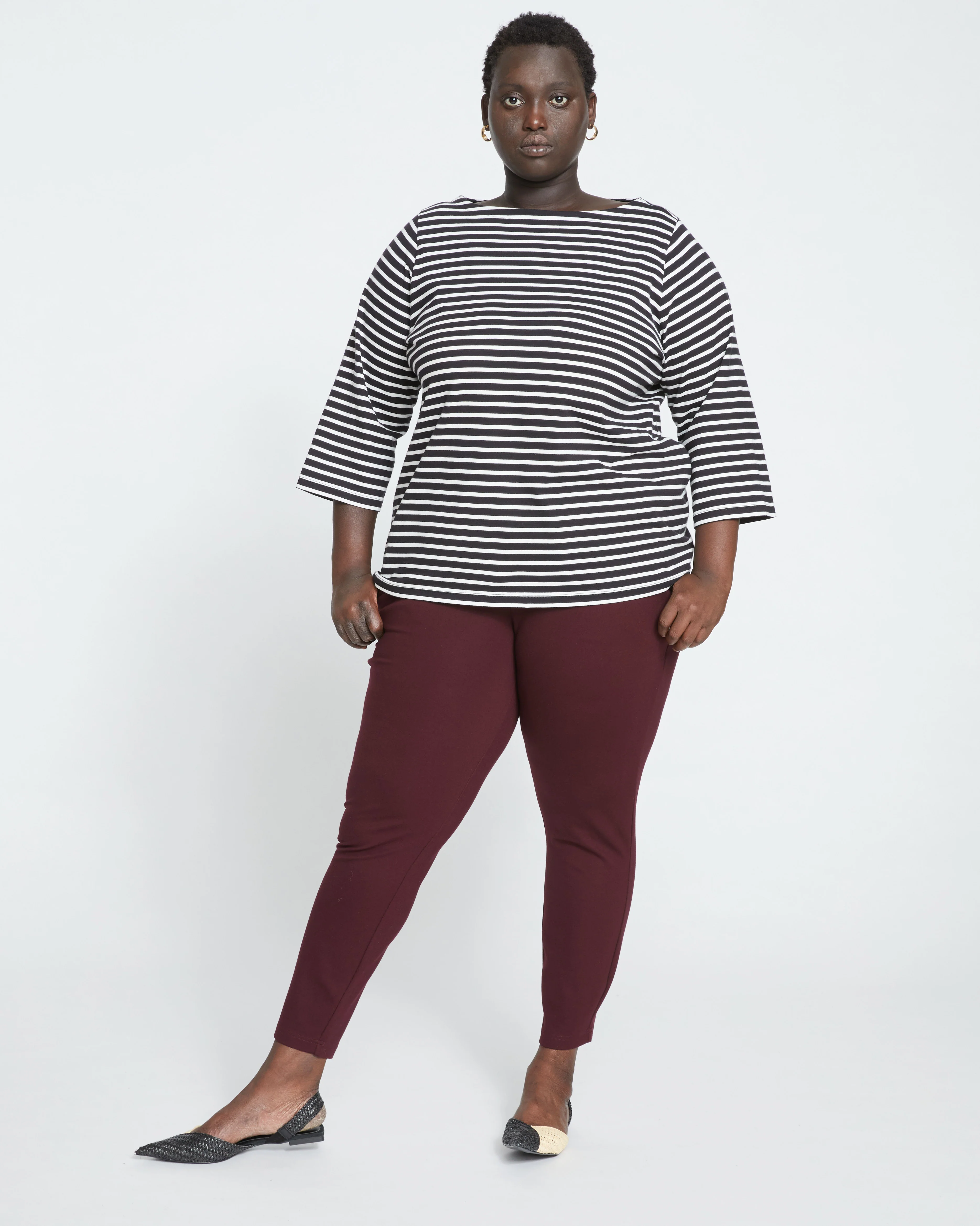 Minimalist Moro Pocket Signature Ponte Pants - Black Cherry - Image 4