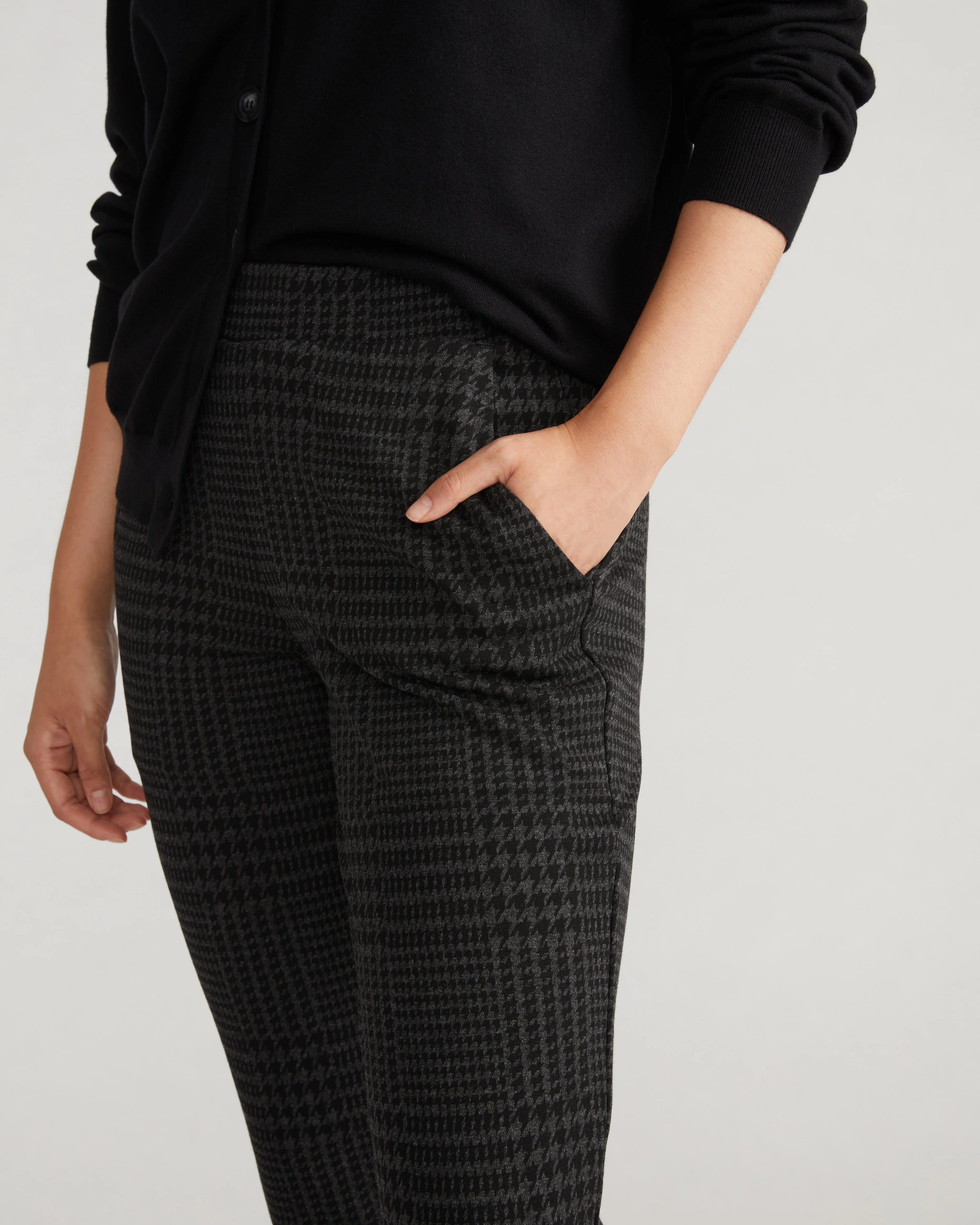 Minimalist Moro Pocket Signature Ponte Pants - Storm Houndstooth - Image 3