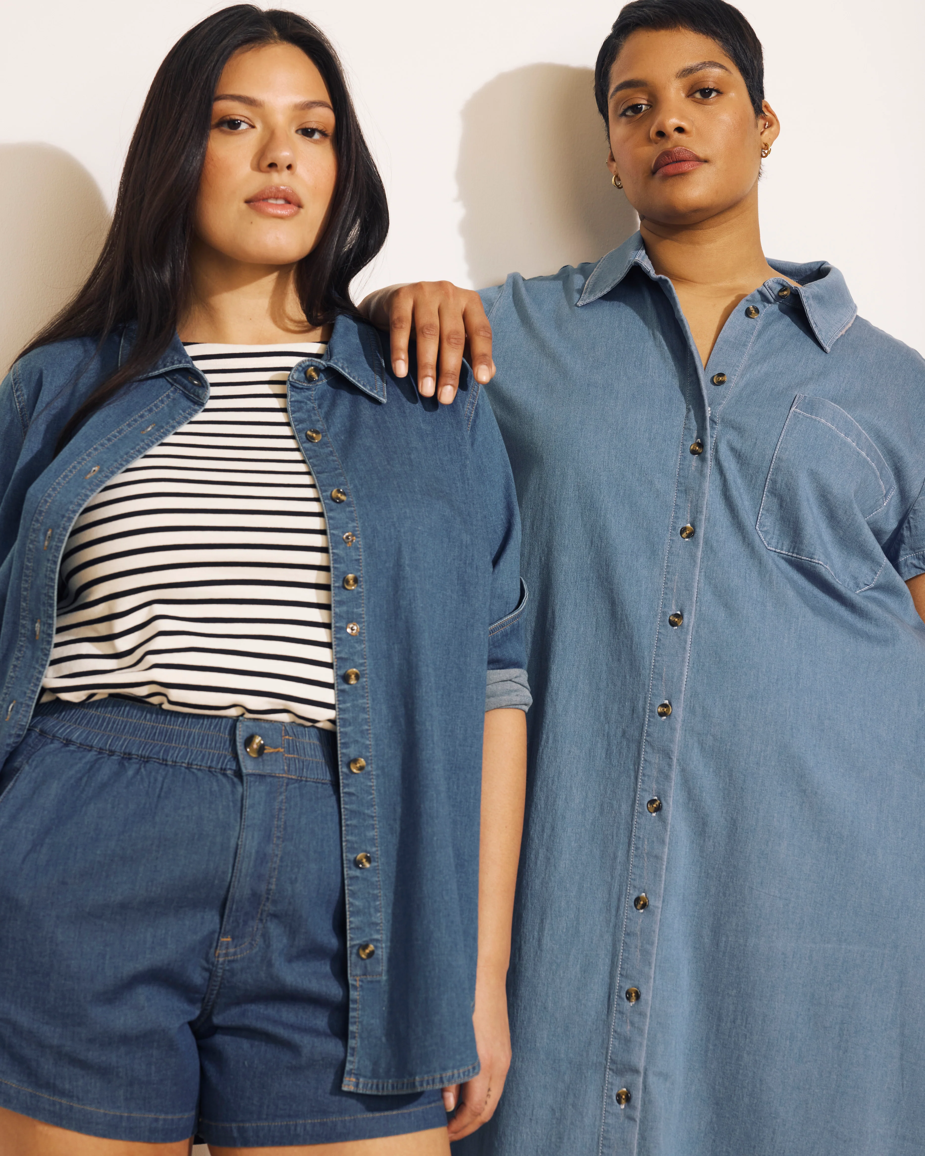 Minimalist Stretch Cotton Chambray Shirt - Orion Blue - Image 2