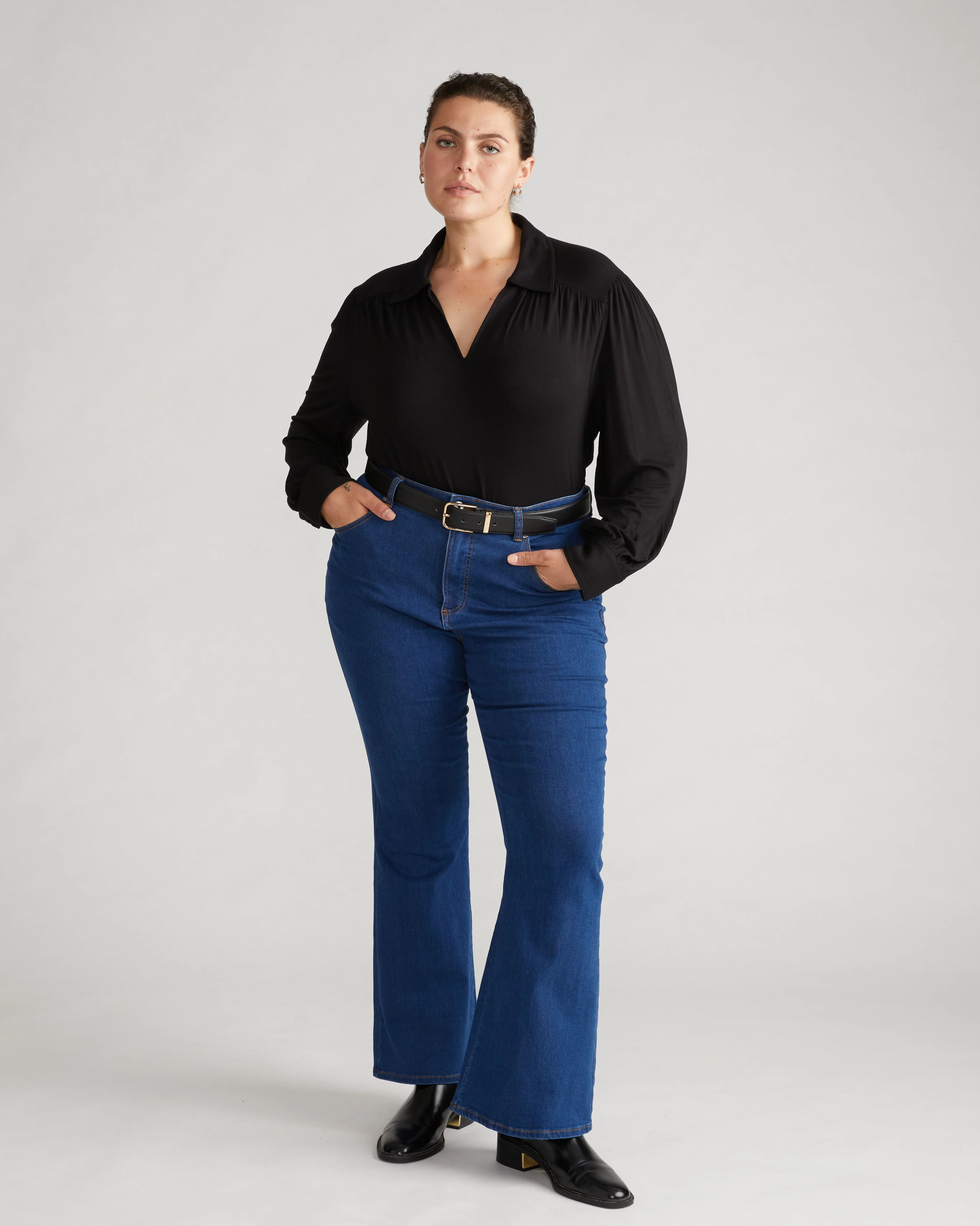 Moore Liquid Jersey Blouse - Black - Image 3