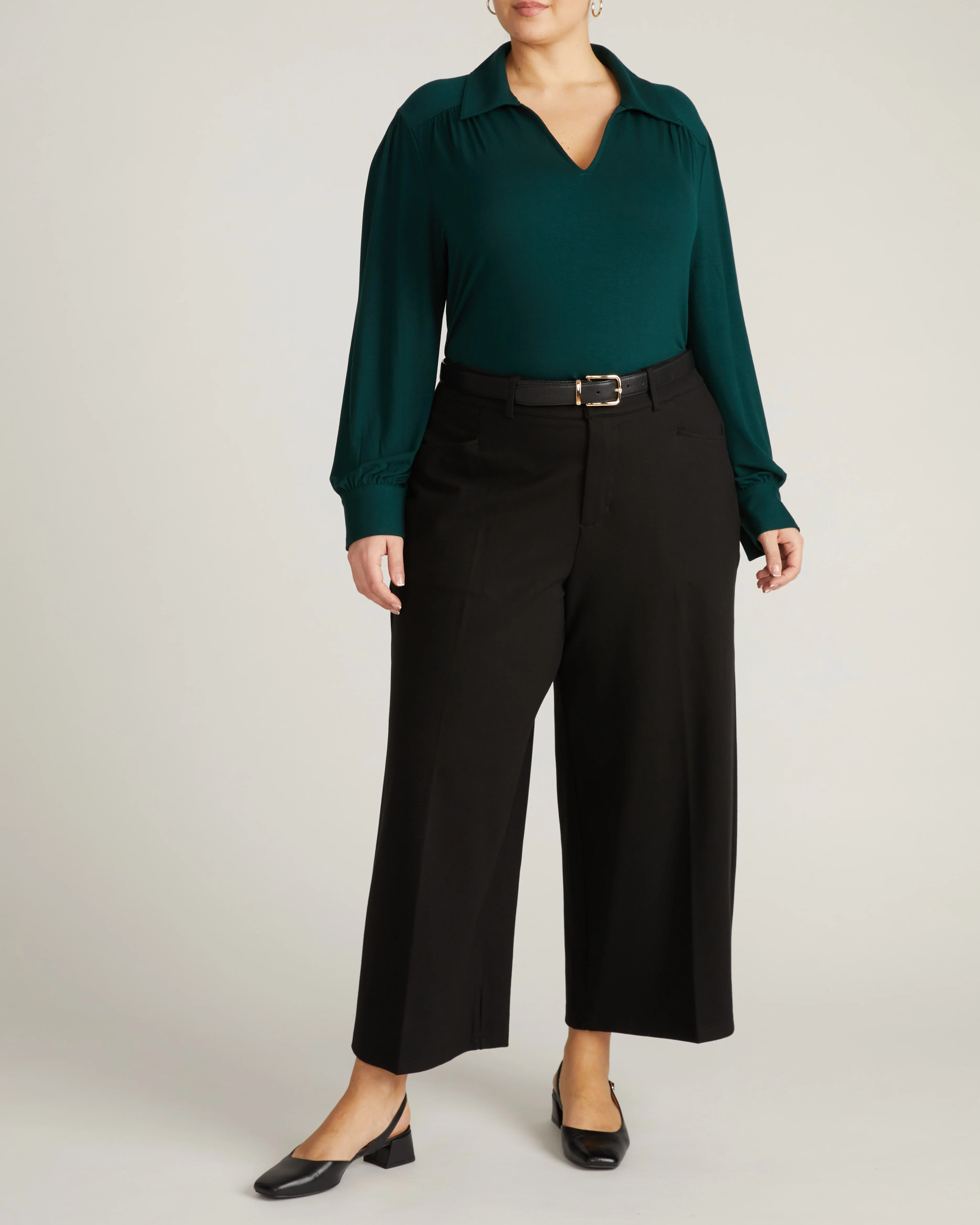 Moore Liquid Jersey Blouse - Forest Green - Image 4