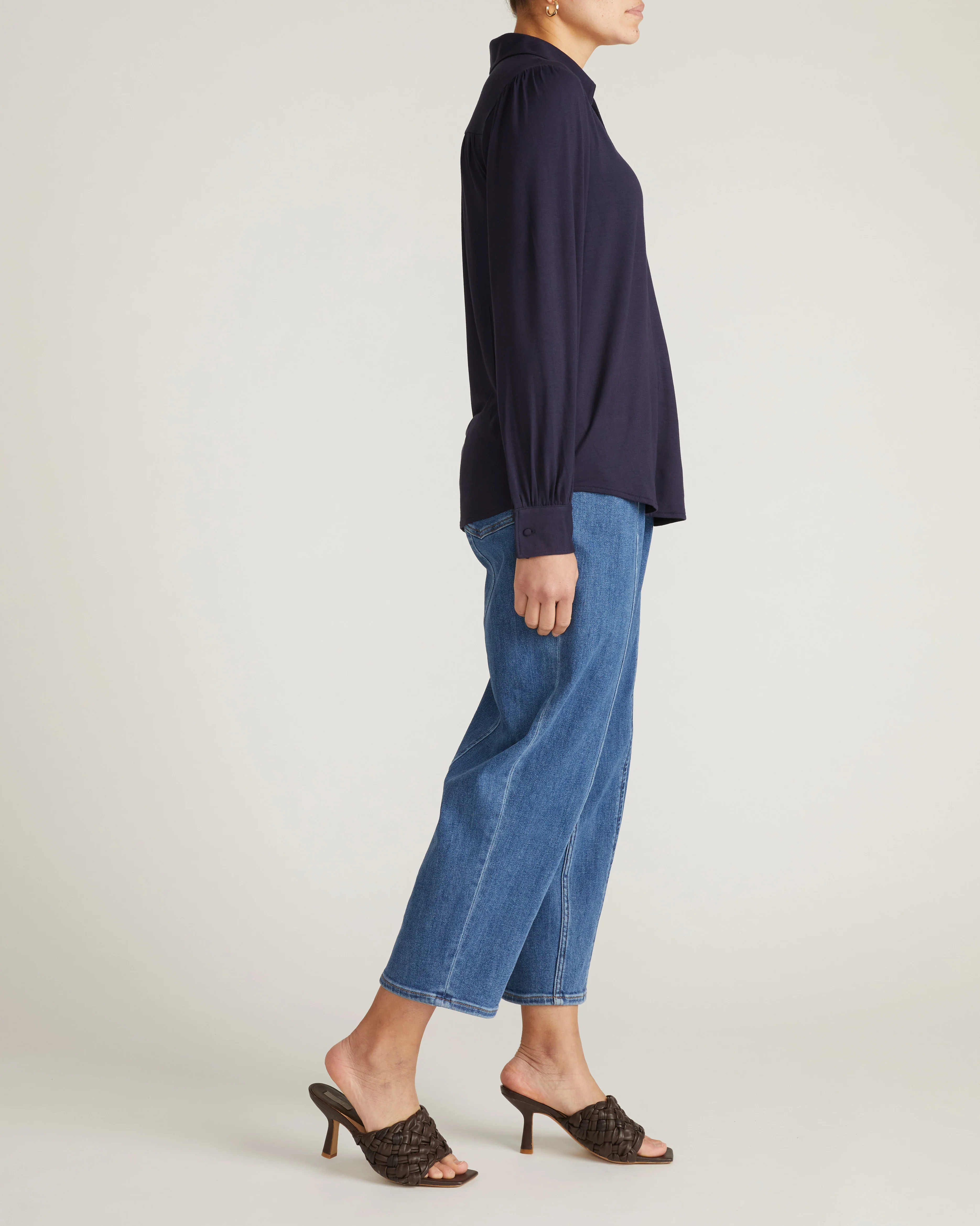 Moore Liquid Jersey Blouse - Midnight - Image 6